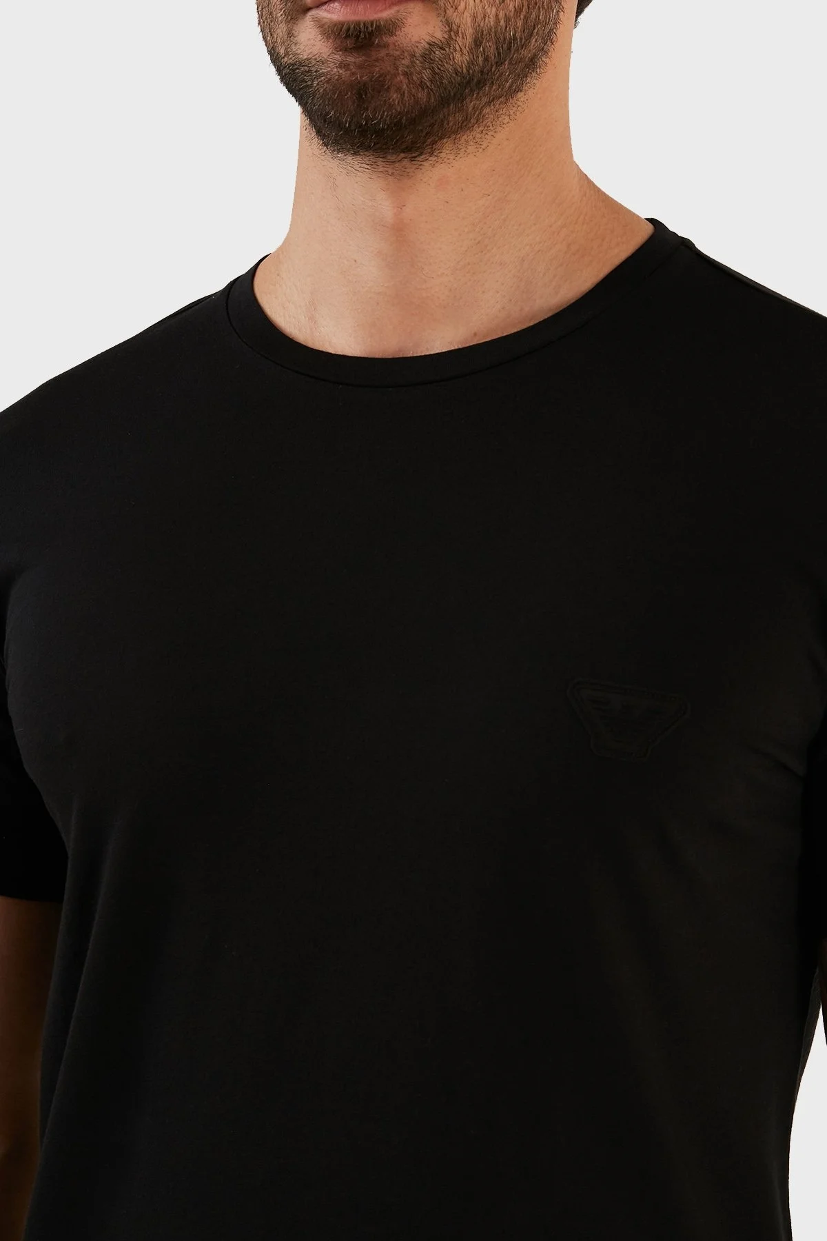 Emporio Armani Pamuklu Slim Fit Bisiklet Yaka Erkek T Shirt 211818 3R463 00020 SİYAH - 4