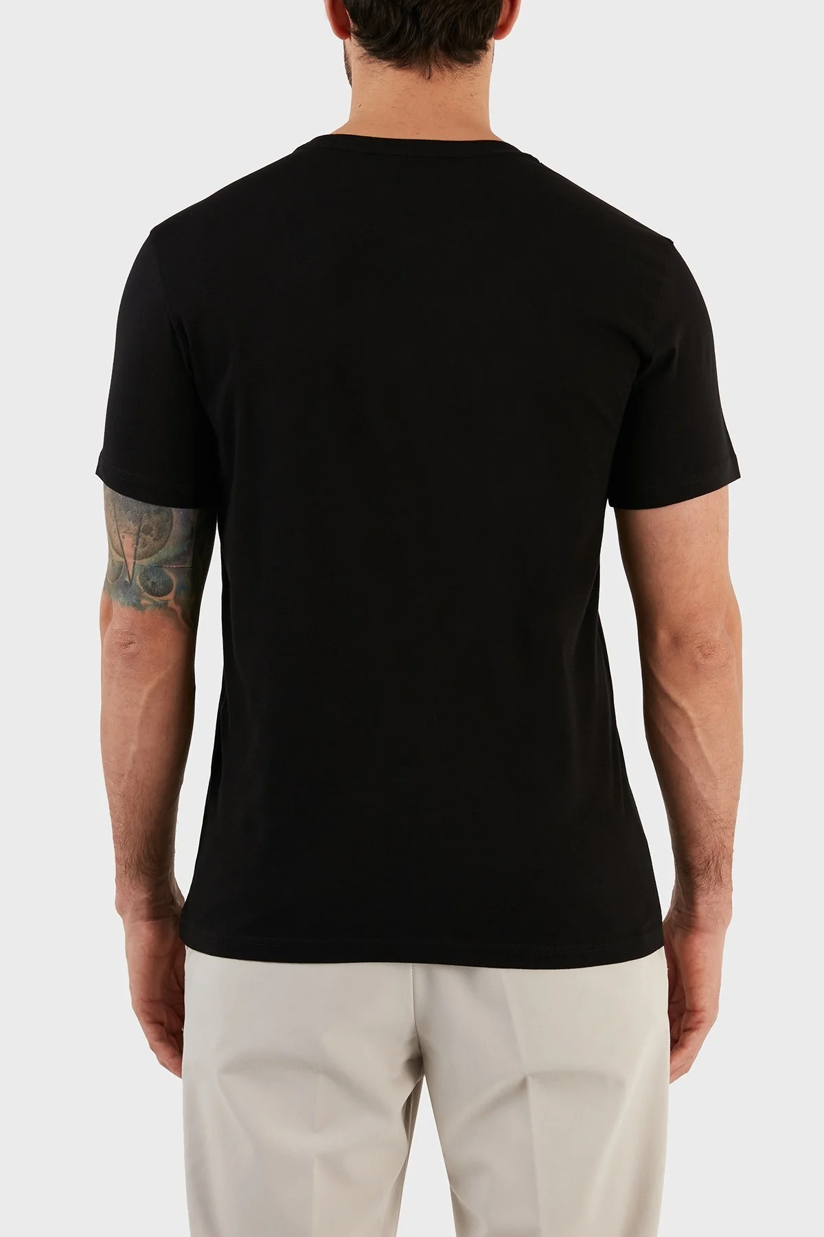 Emporio Armani Pamuklu Slim Fit Bisiklet Yaka Erkek T Shirt 211818 3R463 00020 SİYAH - 6