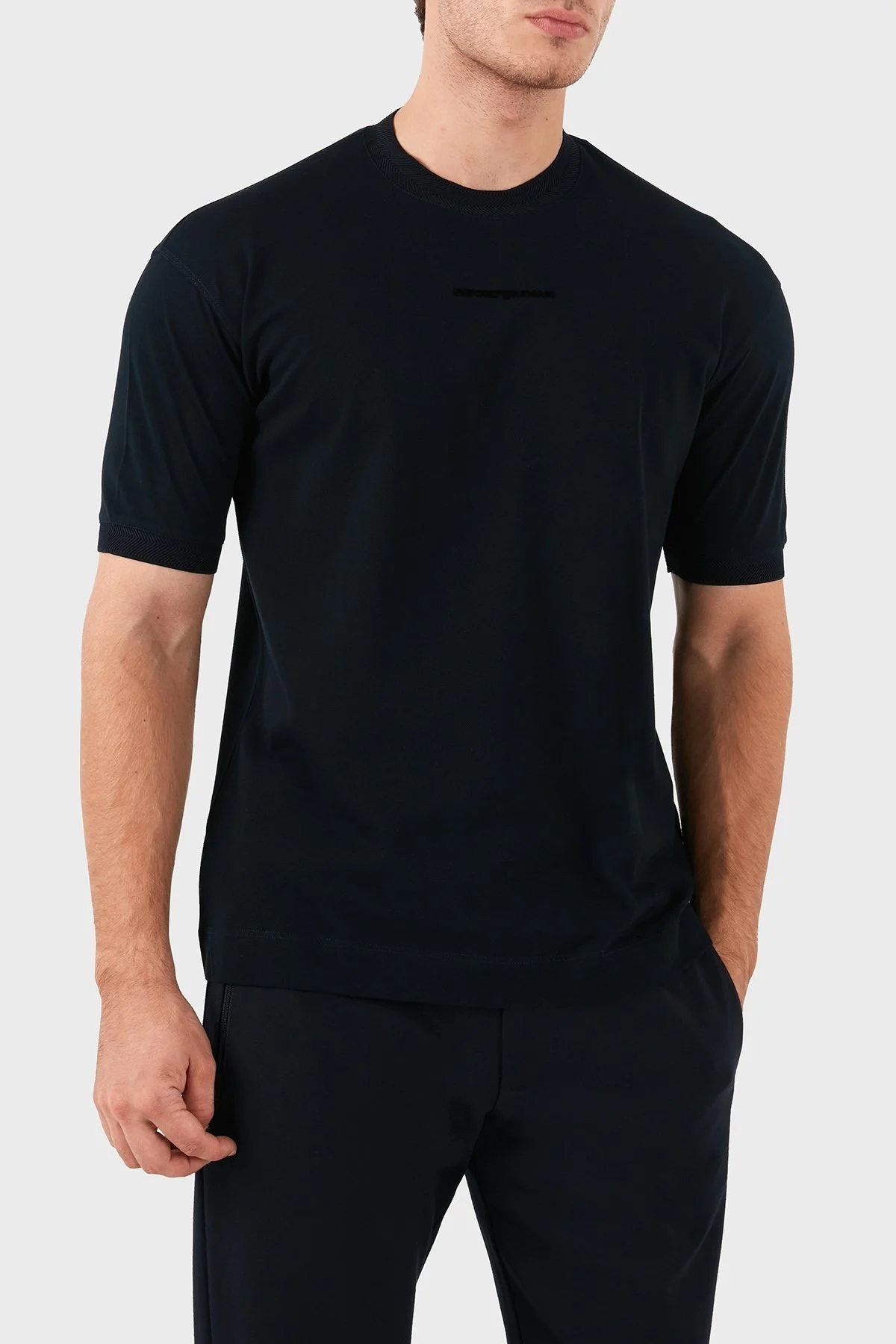 Emporio Armani Pamuklu Slim Fit Bisiklet Yaka Erkek T Shirt 3D1TC8 1JTKZ 0920 LACİVERT - 4