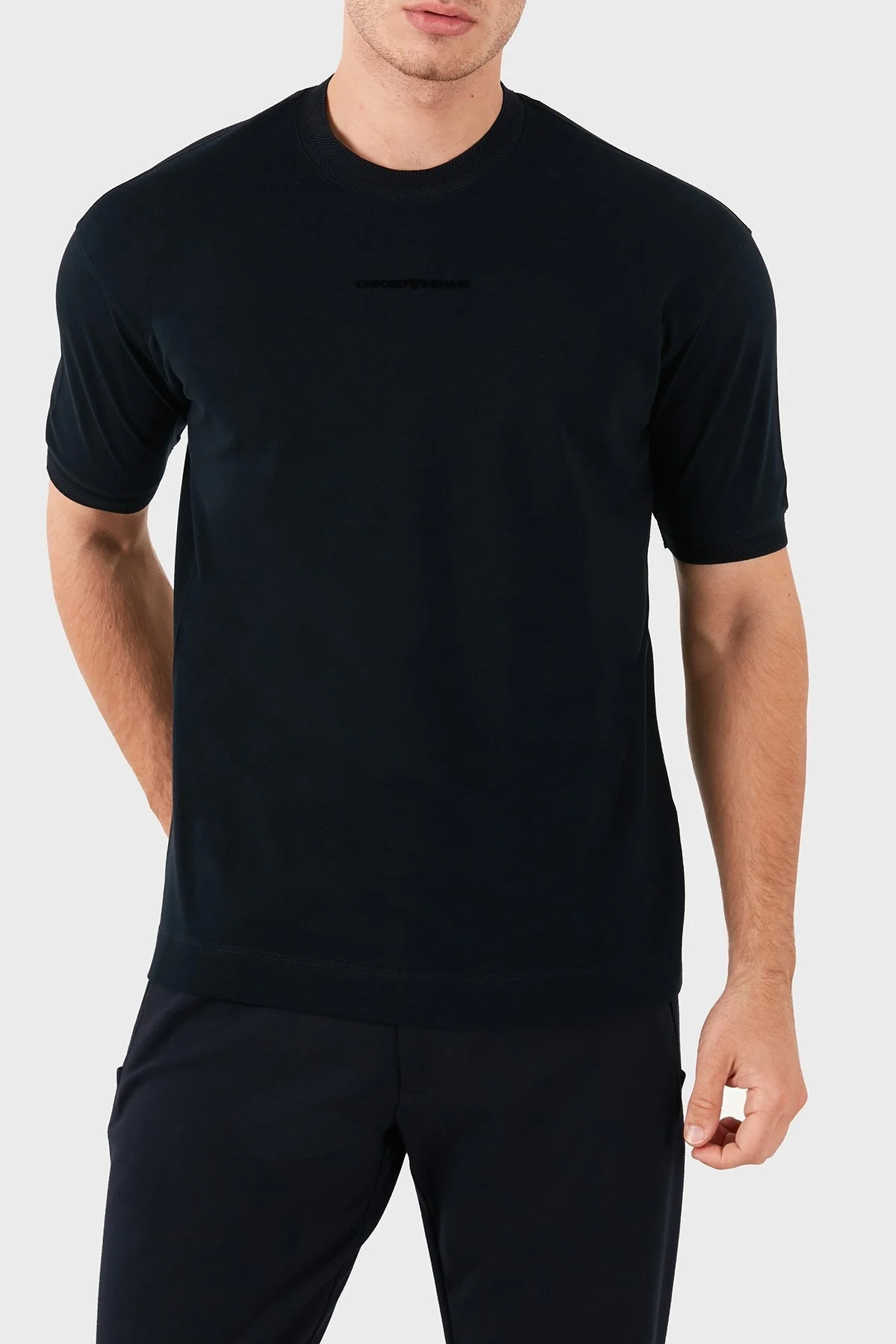 Emporio Armani Pamuklu Slim Fit Bisiklet Yaka Erkek T Shirt 3D1TC8 1JTKZ 0920 LACİVERT - 5