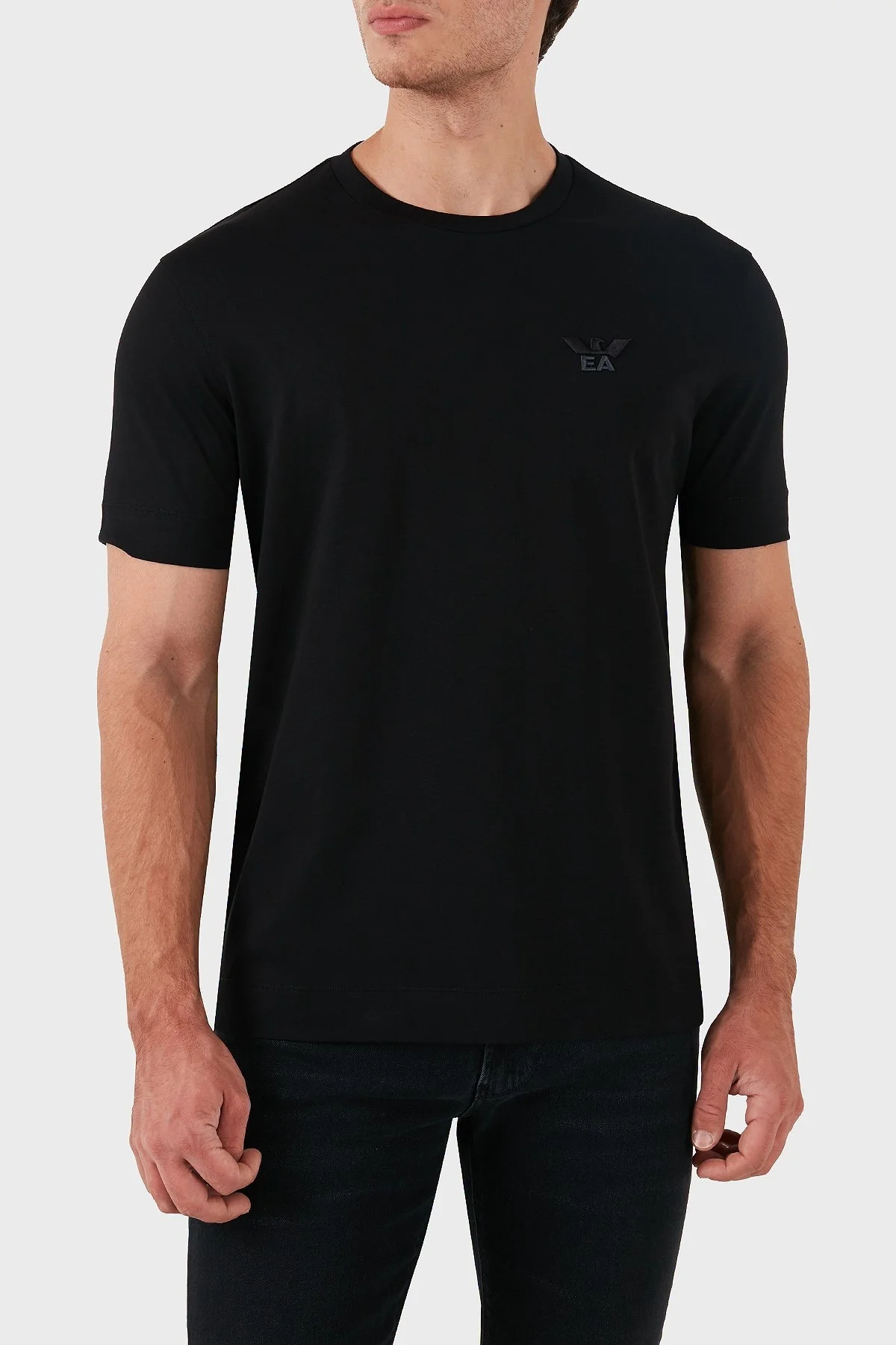 Emporio Armani Pamuklu Slim Fit Bisiklet Yaka Erkek T Shirt 6D1TM1 1JOCZ 0013 SİYAH - 1