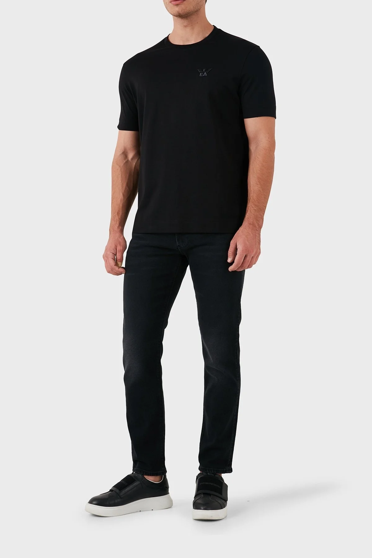 Emporio Armani Pamuklu Slim Fit Bisiklet Yaka Erkek T Shirt 6D1TM1 1JOCZ 0013 SİYAH - 2