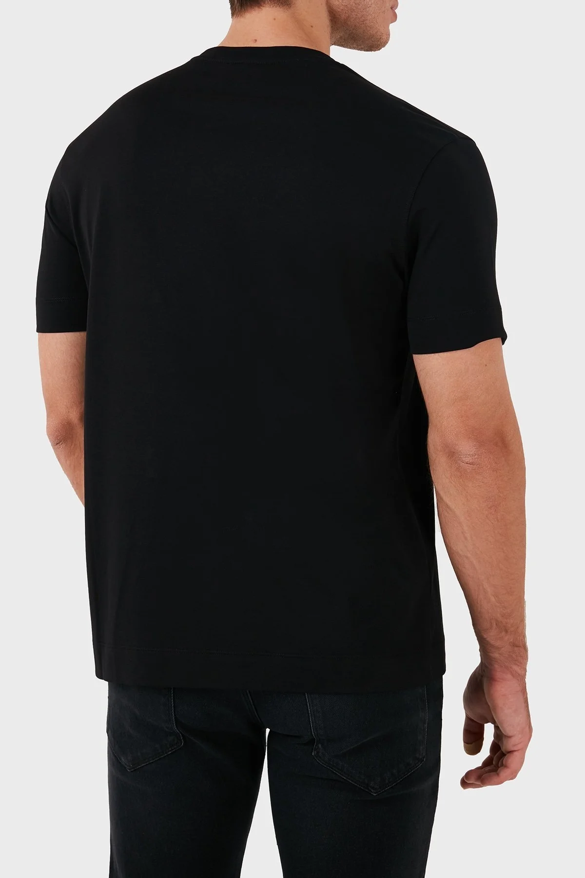 Emporio Armani Pamuklu Slim Fit Bisiklet Yaka Erkek T Shirt 6D1TM1 1JOCZ 0013 SİYAH - 3