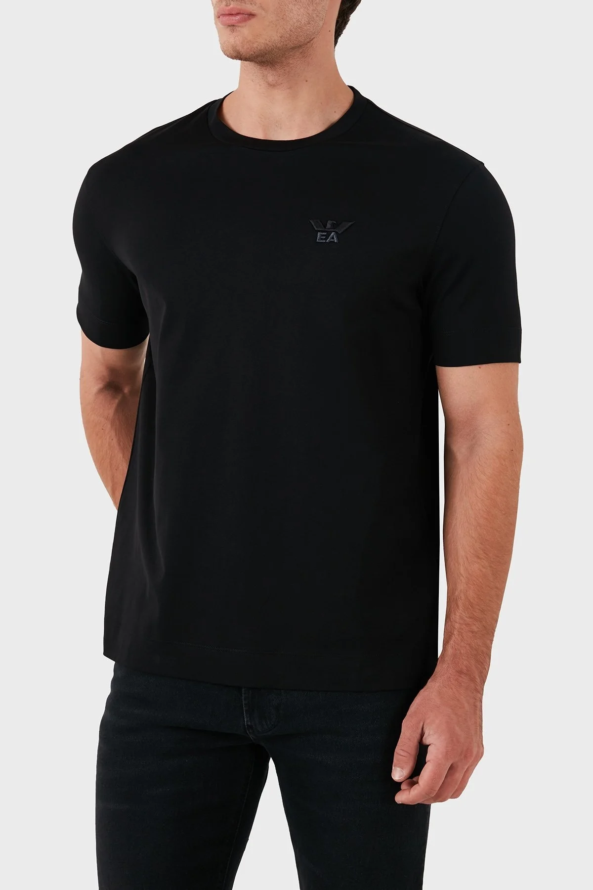Emporio Armani Pamuklu Slim Fit Bisiklet Yaka Erkek T Shirt 6D1TM1 1JOCZ 0013 SİYAH - 5