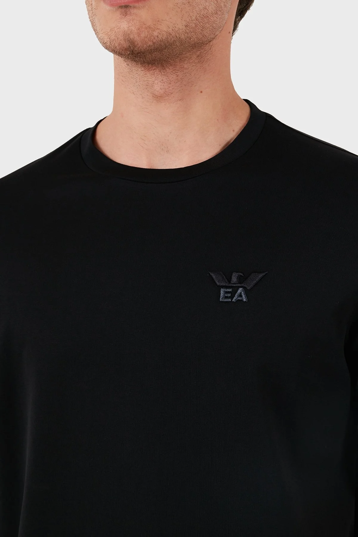 Emporio Armani Pamuklu Slim Fit Bisiklet Yaka Erkek T Shirt 6D1TM1 1JOCZ 0013 SİYAH - 6