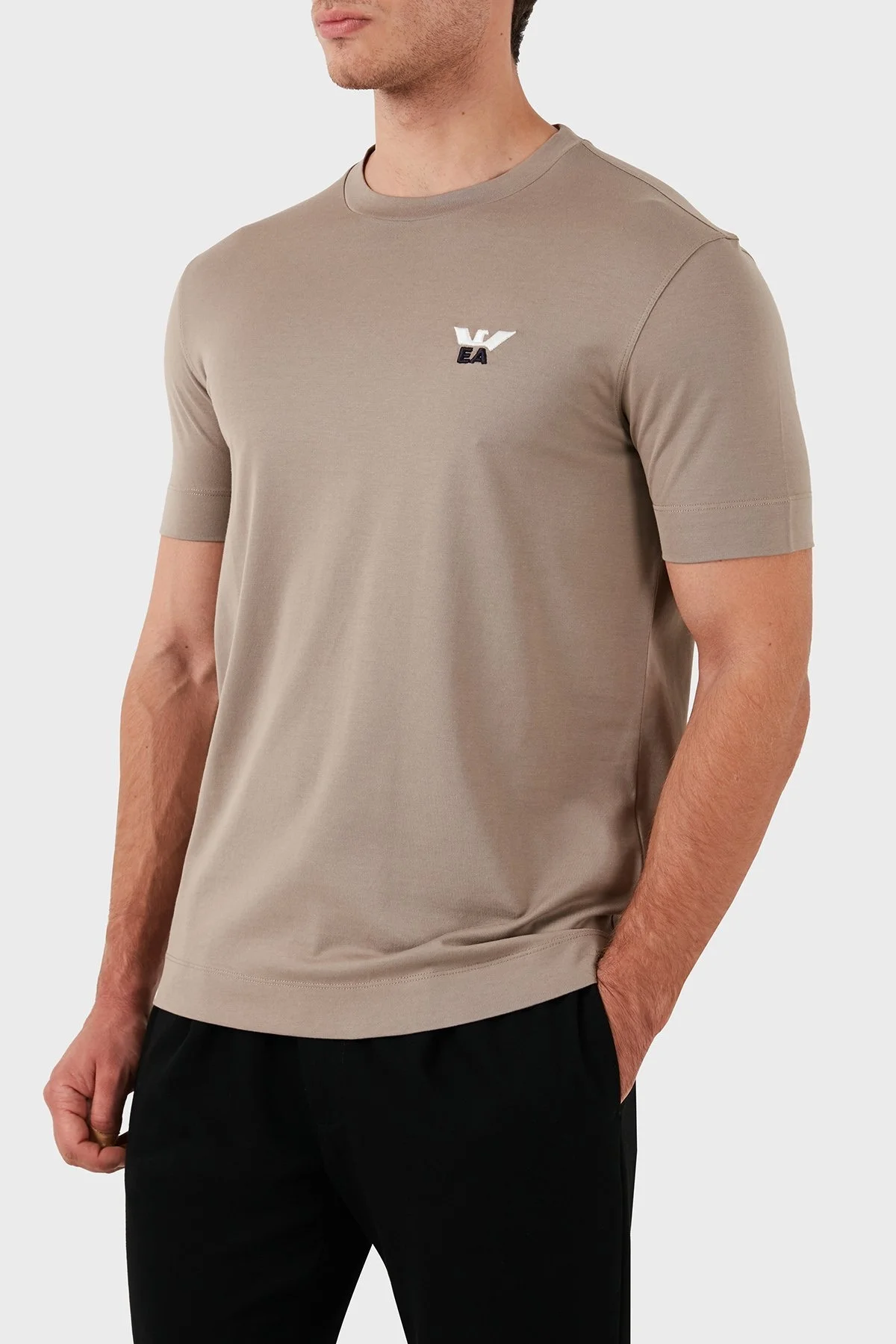 Emporio Armani Pamuklu Slim Fit Bisiklet Yaka Erkek T Shirt 6D1TM1 1JOCZ 0154 KAHVE - 4