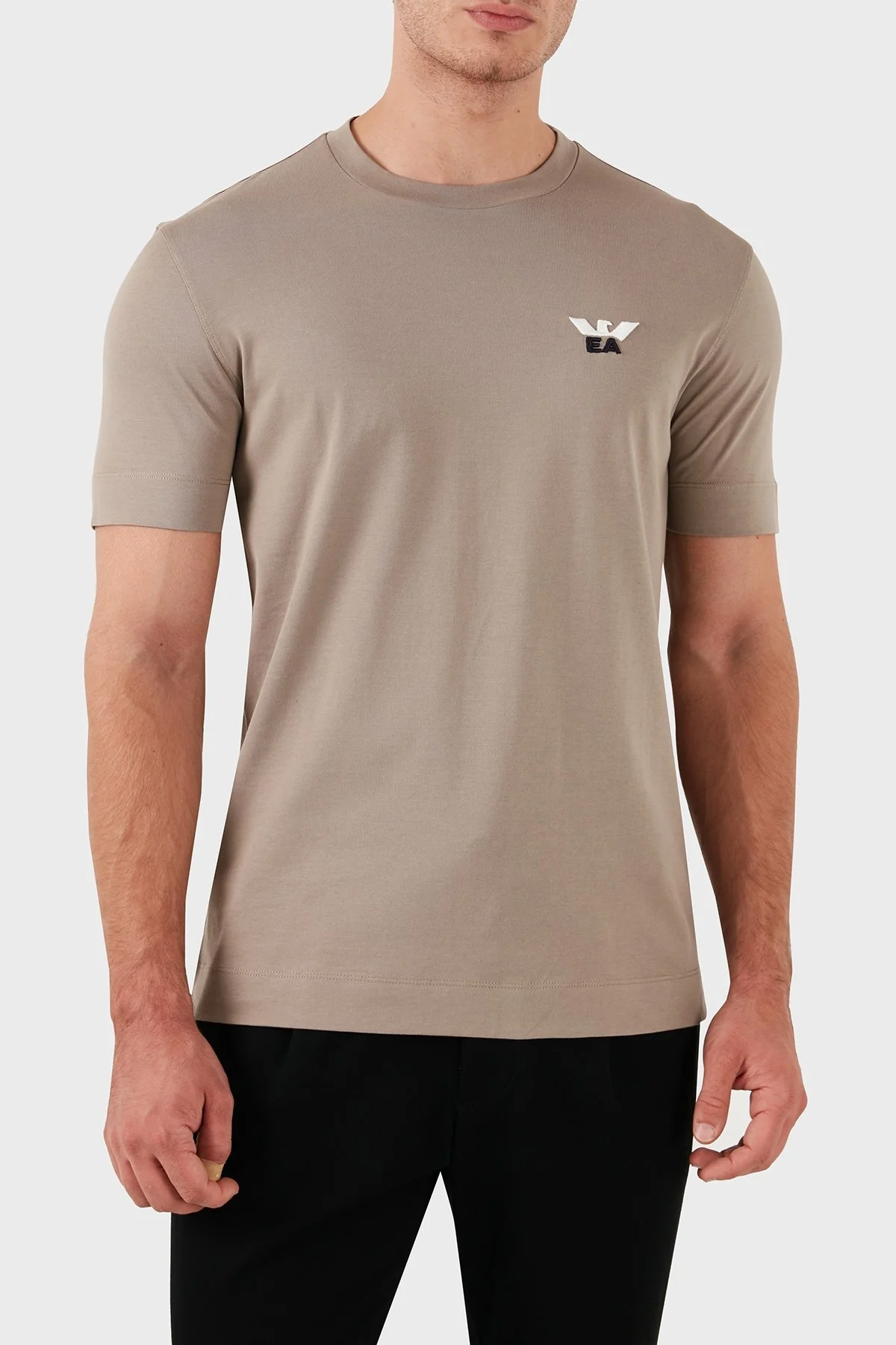Emporio Armani Pamuklu Slim Fit Bisiklet Yaka Erkek T Shirt 6D1TM1 1JOCZ 0154 KAHVE - 5