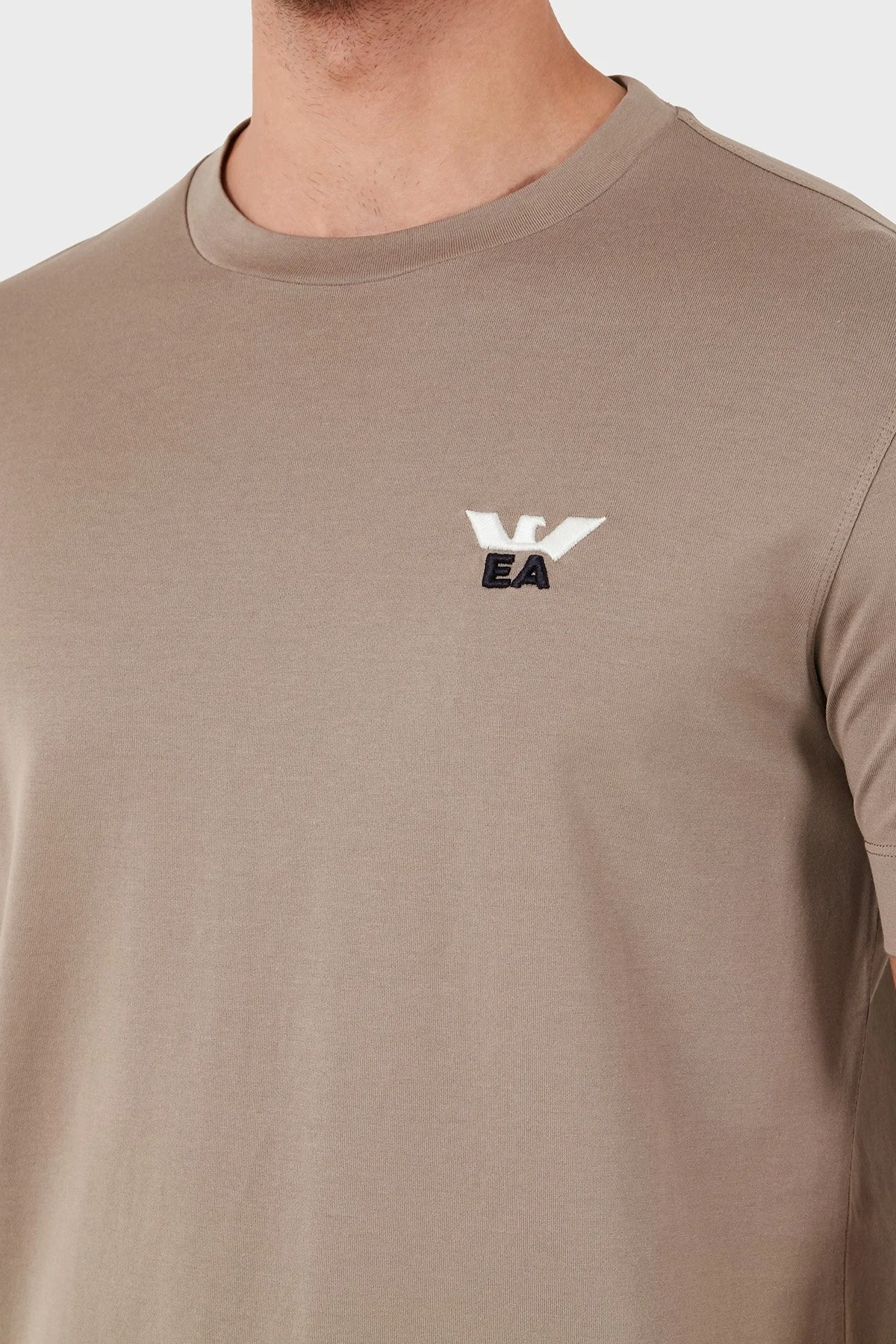 Emporio Armani Pamuklu Slim Fit Bisiklet Yaka Erkek T Shirt 6D1TM1 1JOCZ 0154 KAHVE - 6