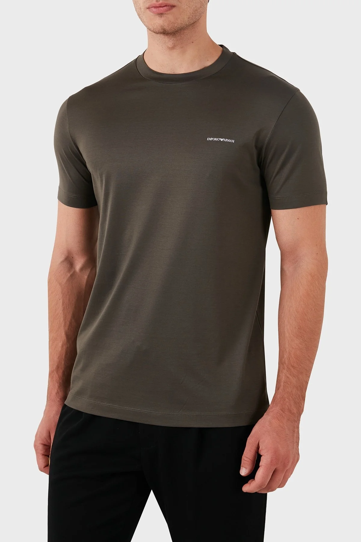 Emporio Armani Pamuklu Slim Fit Bisiklet Yaka Erkek T Shirt 8N1TD8 1JUVZ 06K0 HAKİ - 3