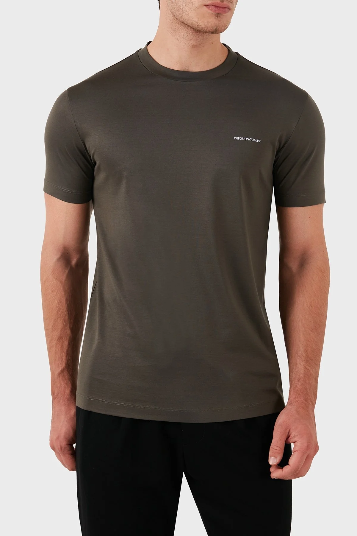 Emporio Armani Pamuklu Slim Fit Bisiklet Yaka Erkek T Shirt 8N1TD8 1JUVZ 06K0 HAKİ - 4