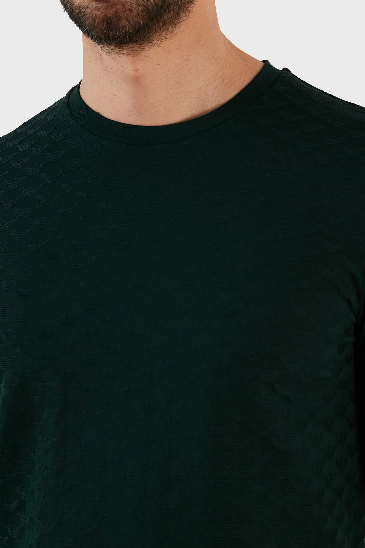 Emporio Armani Pamuklu Slim Fit Bisiklet Yaka Erkek T Shirt 8N1TL7 1JHWZ 0590 HAKİ - 4