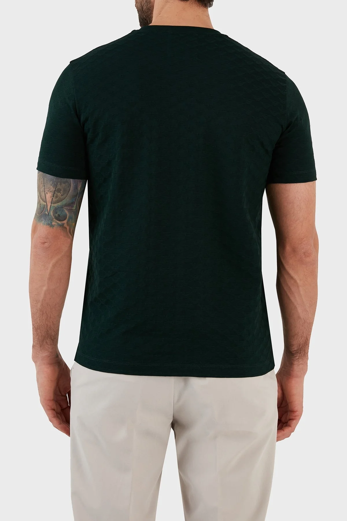 Emporio Armani Pamuklu Slim Fit Bisiklet Yaka Erkek T Shirt 8N1TL7 1JHWZ 0590 HAKİ - 5