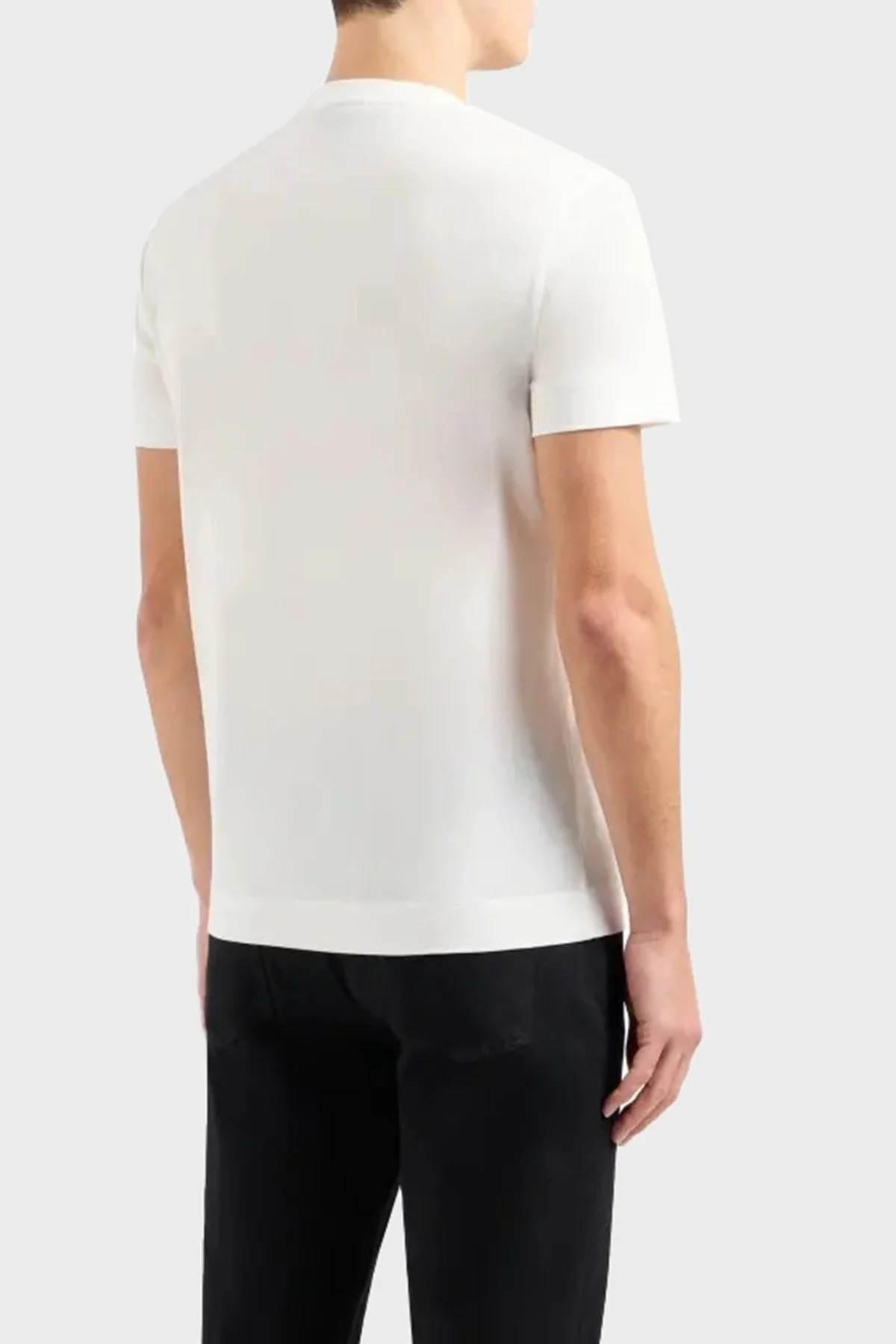 Emporio Armani Pamuklu Slim Fit Bisiklet Yaka Erkek T Shirt EM000009 AF10017 M0008 BEYAZ - 3
