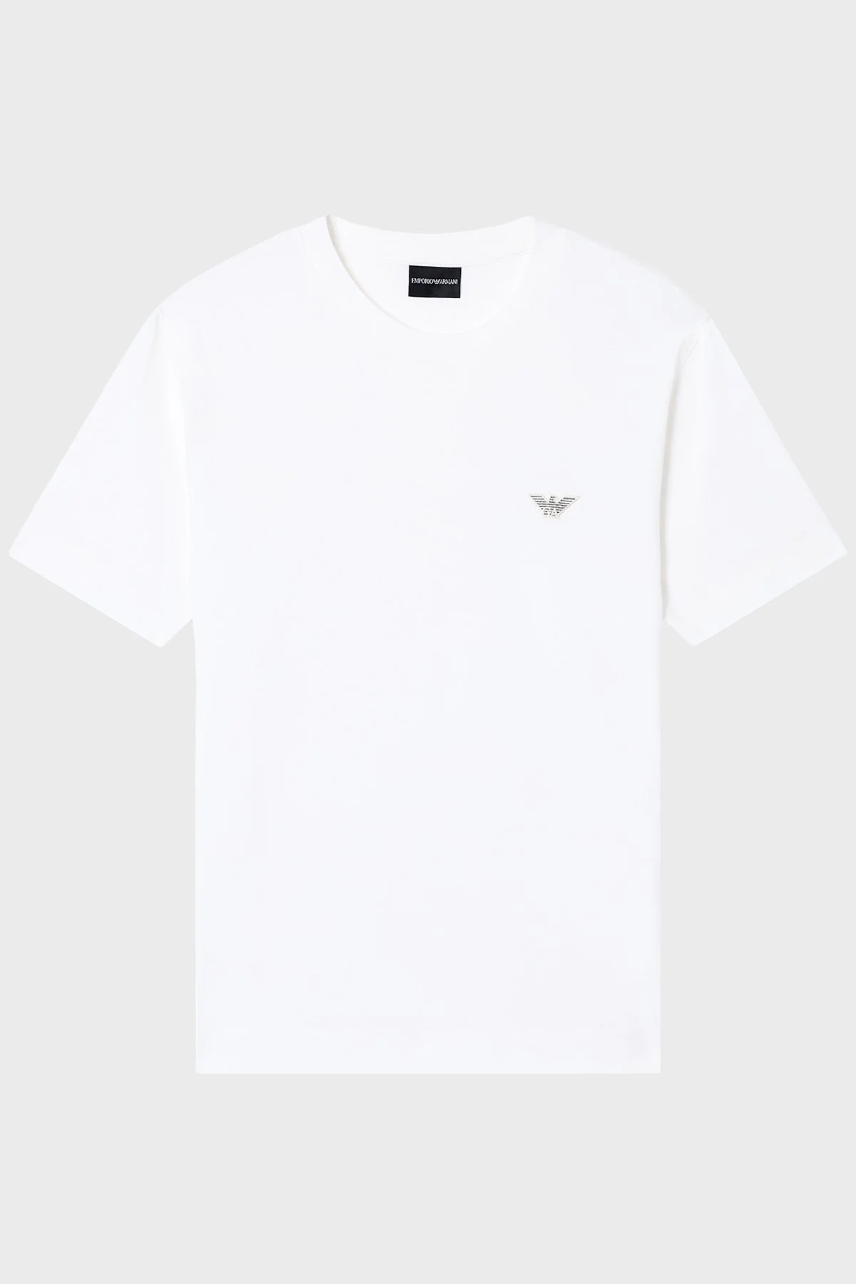 Emporio Armani Pamuklu Slim Fit Bisiklet Yaka Logolu Erkek T Shirt EM005396 AF13715 U0003 BEYAZ - 5