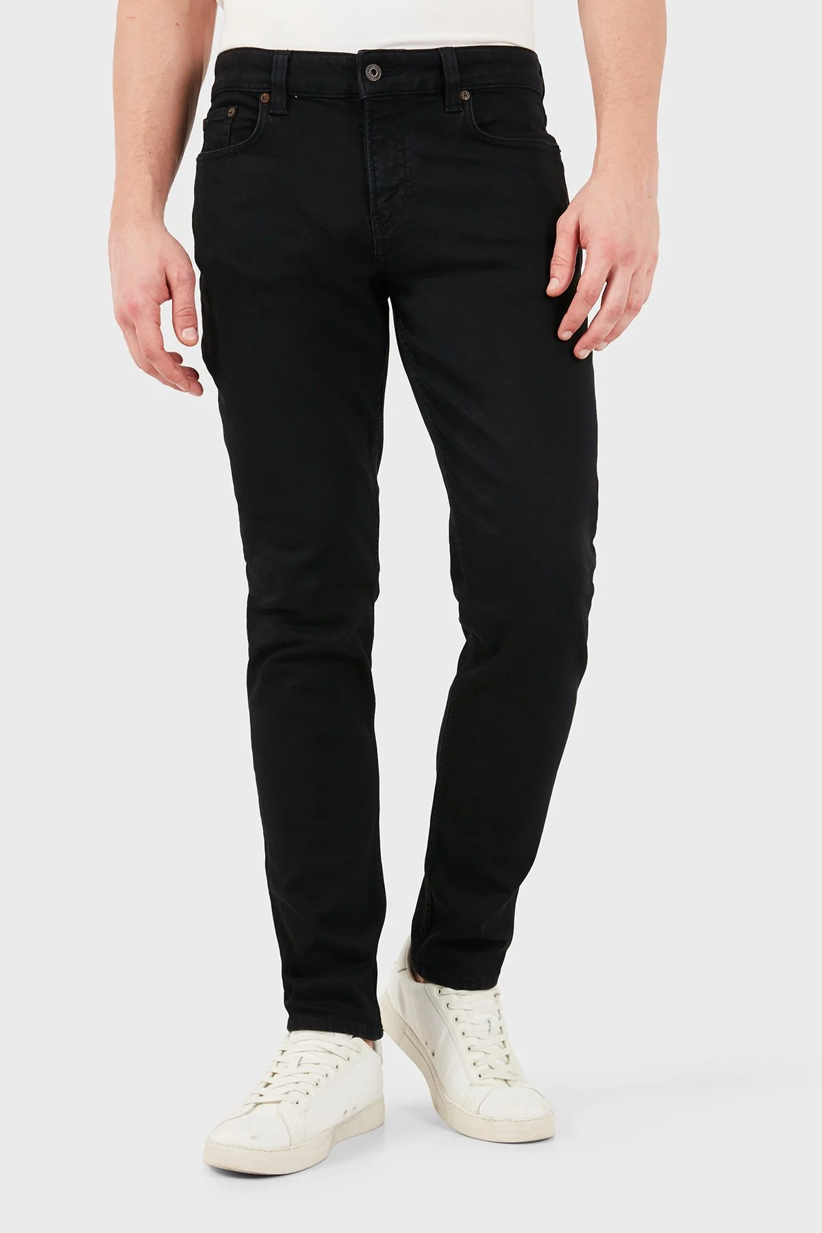 Emporio Armani Pamuklu Slim Fit Dar Paça Erkek Kot Pantolon EM006514 AF29576 MC002 Siyah - 1