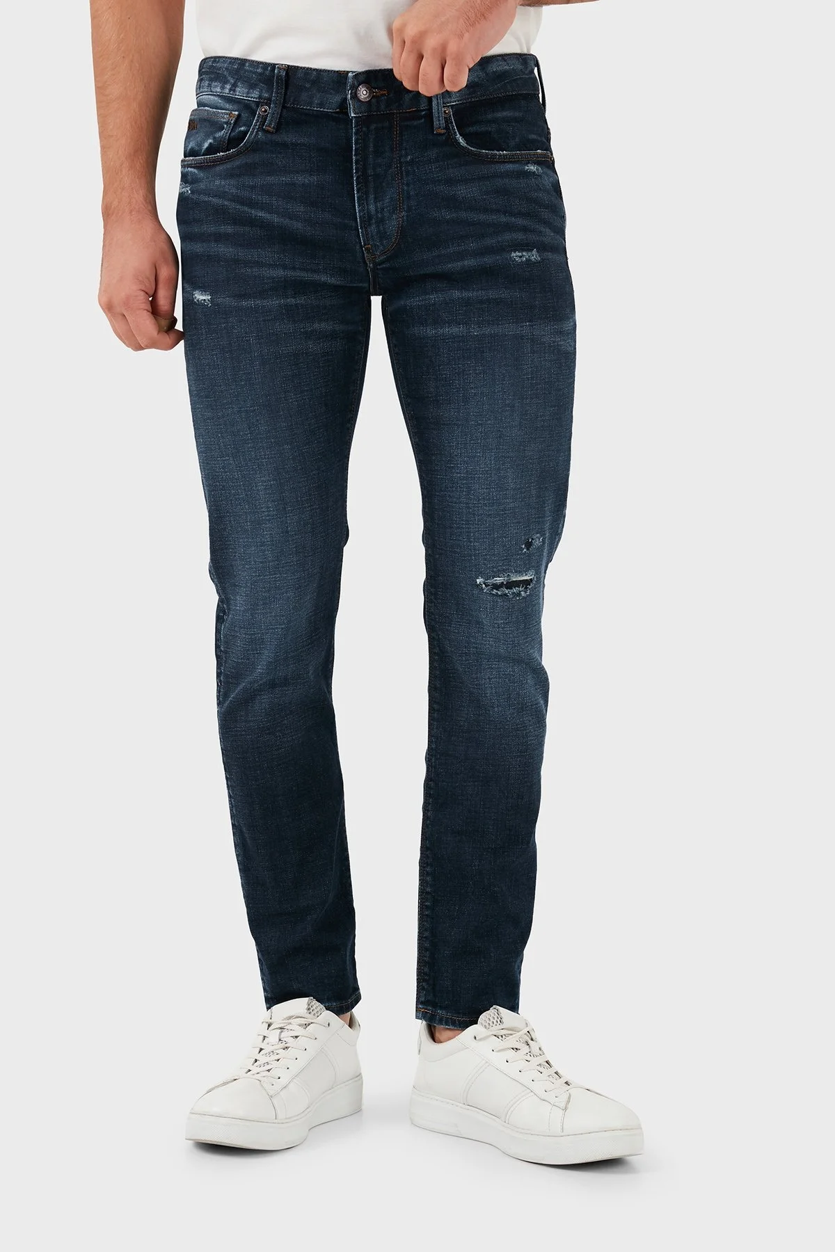 Emporio Armani Pamuklu Slim Fit Dar Paça Jeans Erkek Kot Pantolon 6D1J06 1D98Z 0941 LACİVERT - 8
