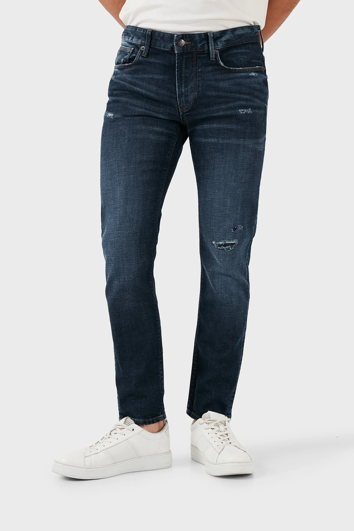 Emporio Armani Pamuklu Slim Fit Dar Paça Jeans Erkek Kot Pantolon 6D1J06 1D98Z 0941 LACİVERT - 11