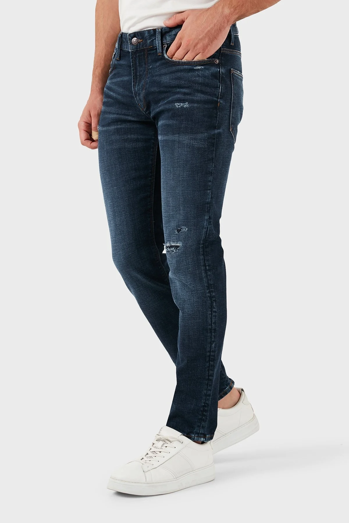 Emporio Armani Pamuklu Slim Fit Dar Paça Jeans Erkek Kot Pantolon 6D1J06 1D98Z 0941 LACİVERT - 12