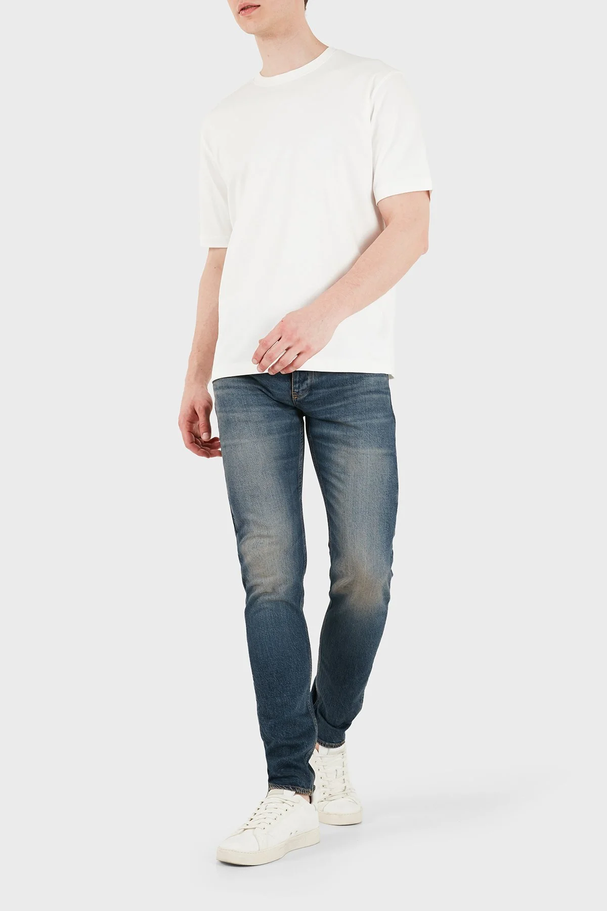 Emporio Armani Pamuklu Slim Fit Dar Paça Jeans Erkek Kot Pantolon EM000668 AF20752 MB001 LACİVERT - 2