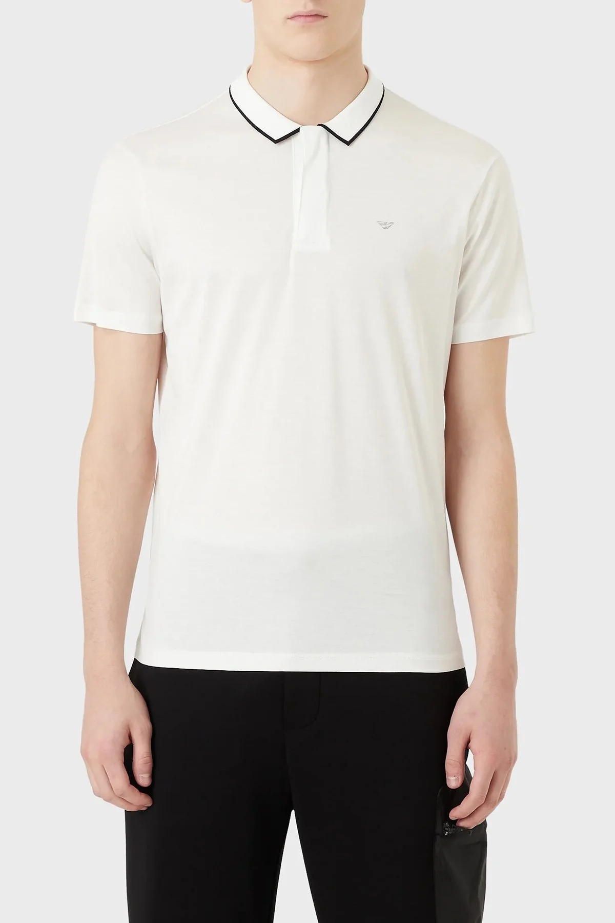 Emporio Armani Pamuklu Slim Fit Fermuarlı Erkek Polo T Shirt 3R1F66 1JUVZ 0101 BEYAZ - 1