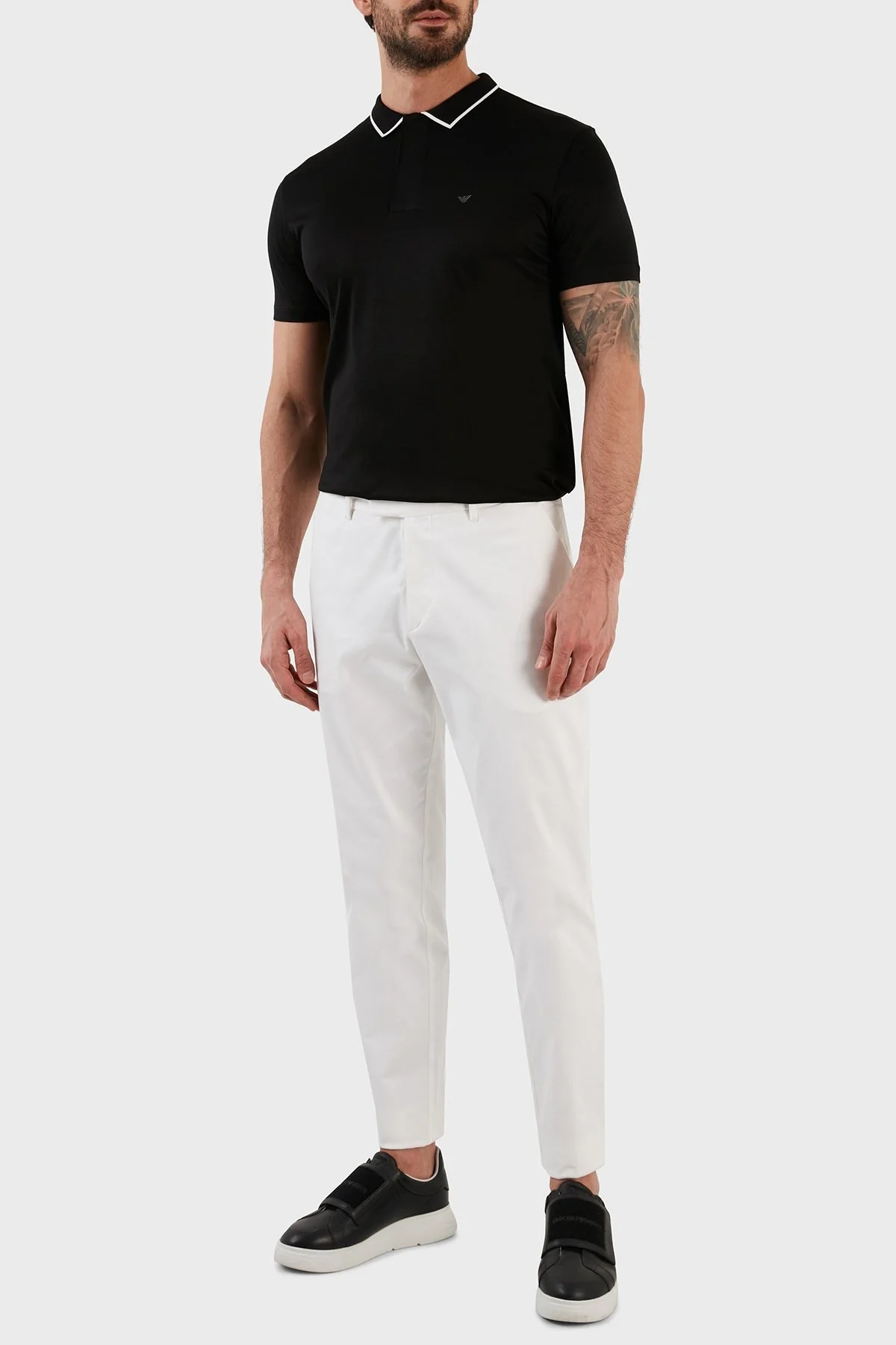 Emporio Armani Pamuklu Slim Fit Fermuarlı Erkek Polo T Shirt 3R1F66 1JUVZ 0999 SİYAH - 5