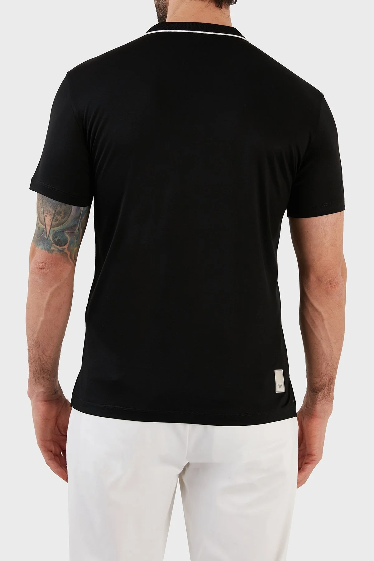 Emporio Armani Pamuklu Slim Fit Fermuarlı Erkek Polo T Shirt 3R1F66 1JUVZ 0999 SİYAH - 6
