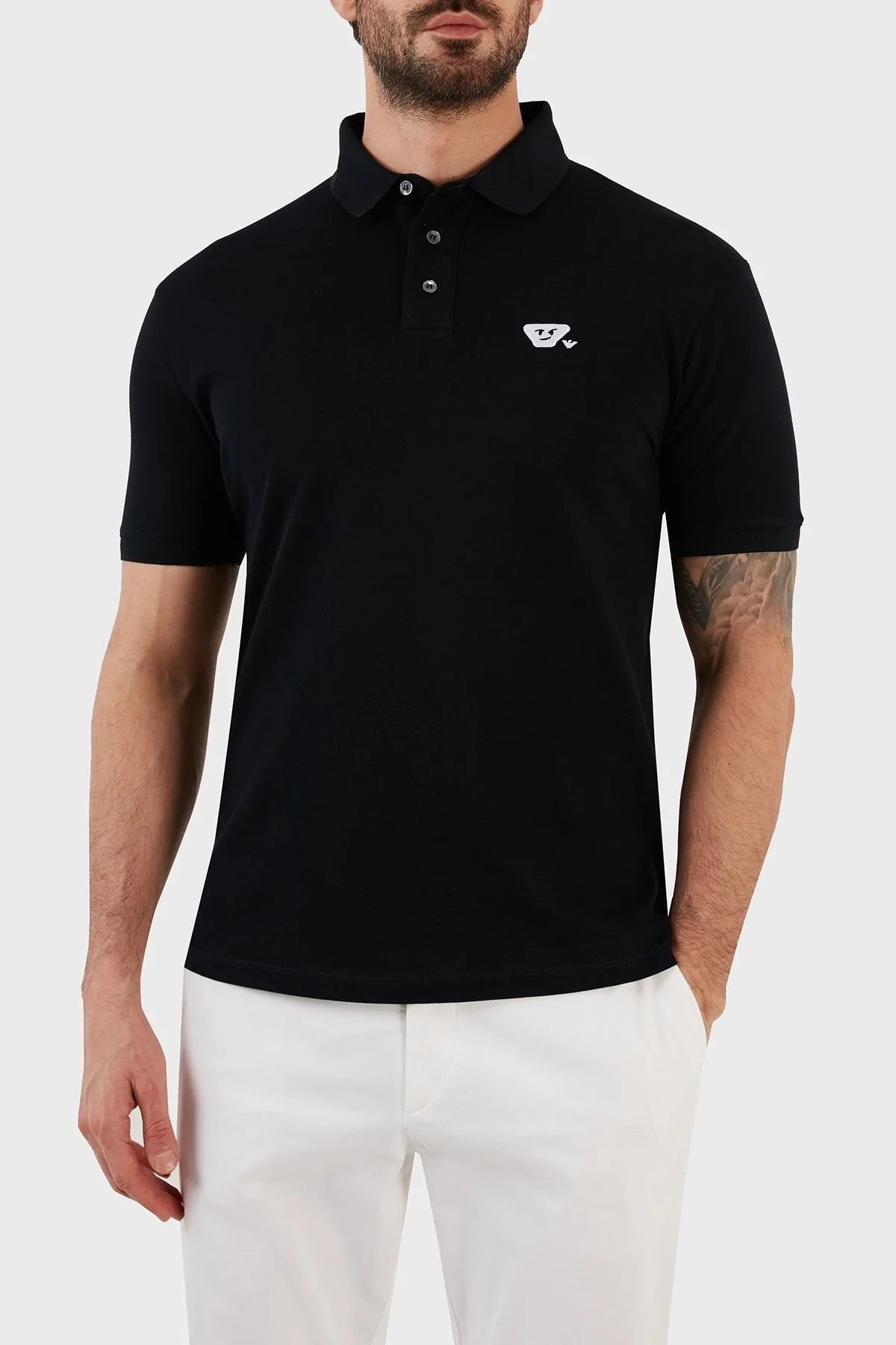 Emporio Armani Pamuklu Slim Fit Düğmeli Erkek Polo T Shirt 8N1FAL 1JTKZ 0920 LACİVERT - 1