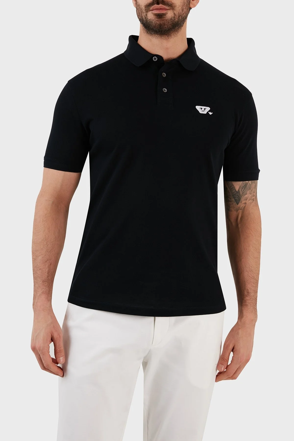 Emporio Armani Pamuklu Slim Fit Düğmeli Erkek Polo T Shirt 8N1FAL 1JTKZ 0920 LACİVERT - 3
