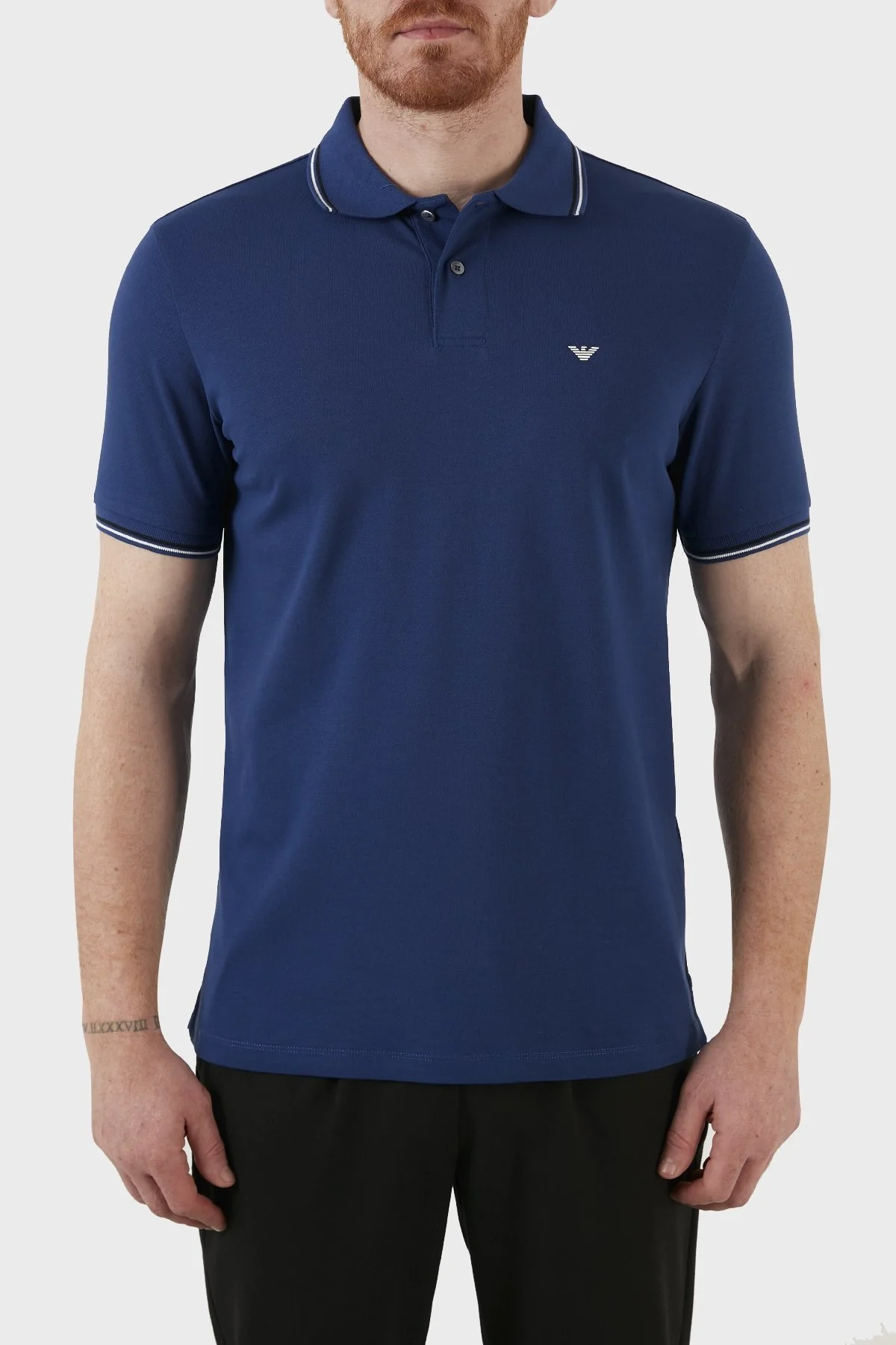 Emporio Armani Pamuklu Slim Fit Düğmeli T Shirt Erkek Polo 8N1FB3 1JPTZ 0938 SAKS - 1