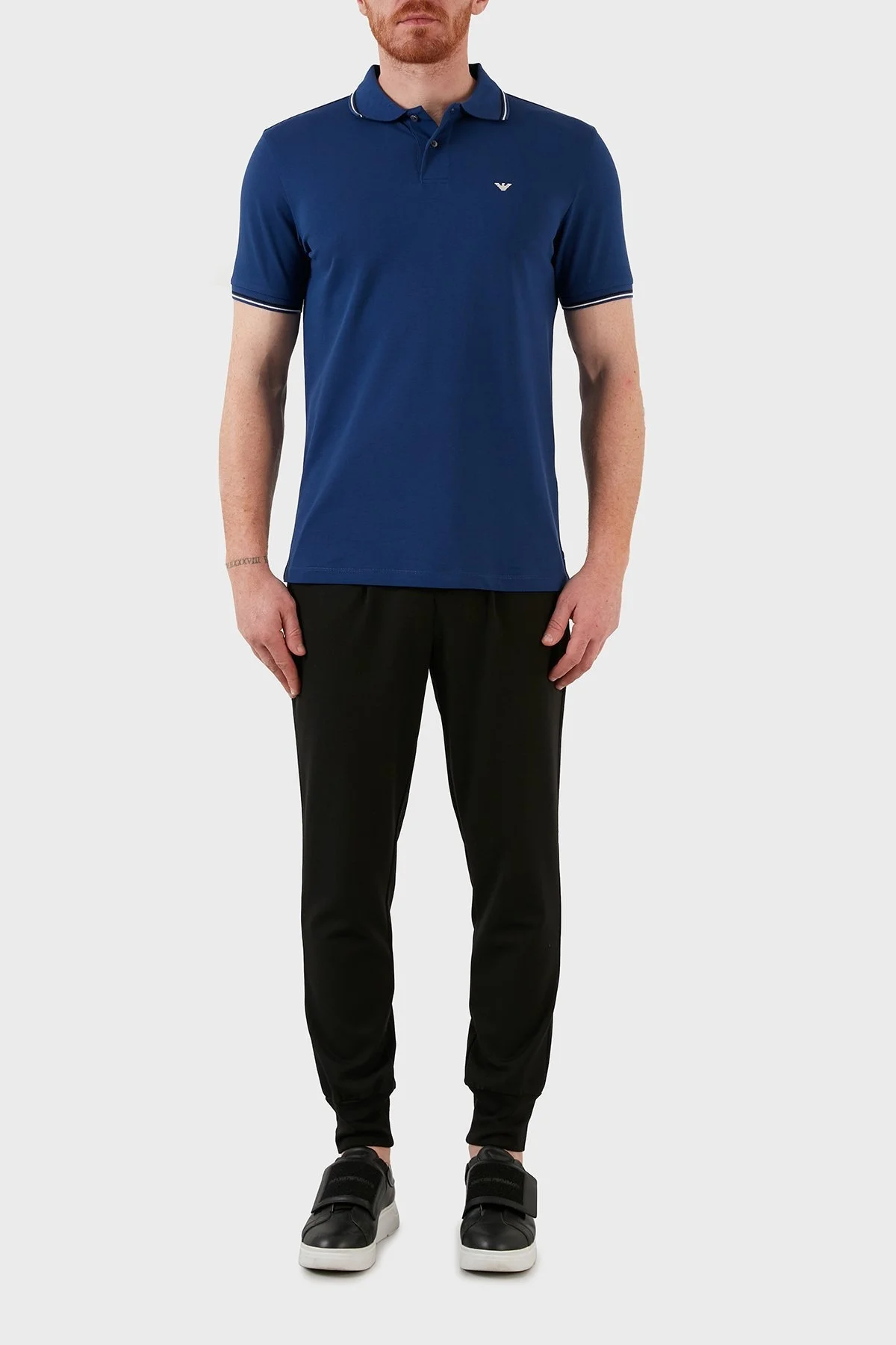 Emporio Armani Pamuklu Slim Fit Düğmeli T Shirt Erkek Polo 8N1FB3 1JPTZ 0938 SAKS - 5
