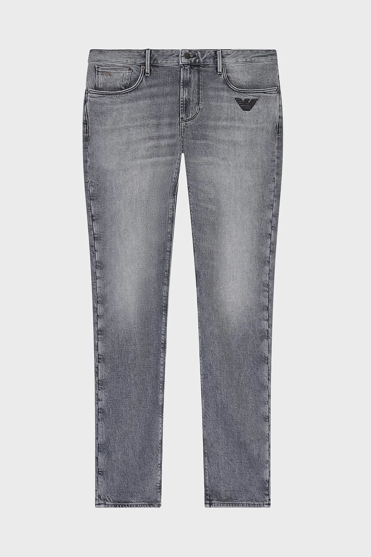 Emporio Armani Pamuklu Slim Fit Düşük Bel Dar Paça Jeans Erkek Kot Pantolon EM000121 AF17860 M8002 GRİ - 5