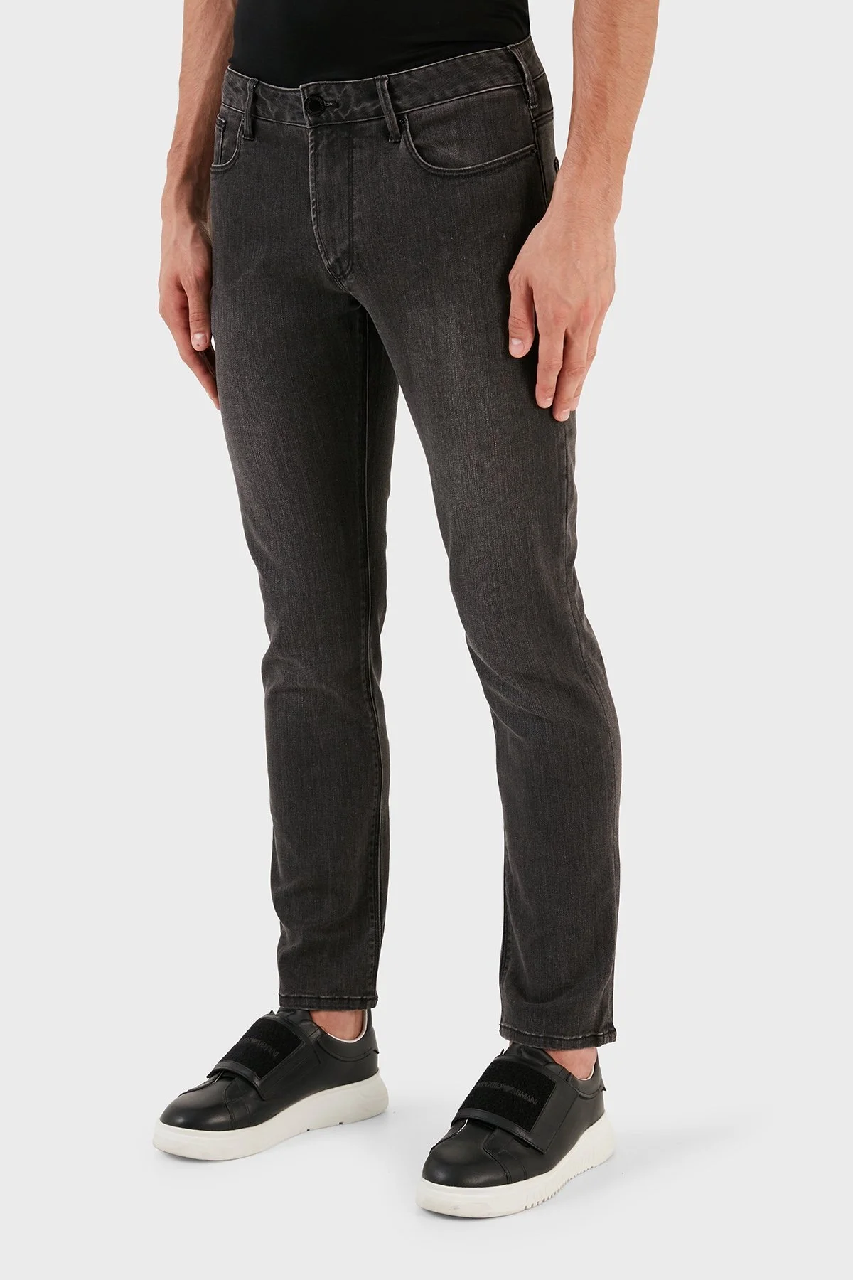 Emporio Armani Pamuklu Slim Fit Düşük Bel Düz Paça J06 Jeans Erkek Kot Pantolon 8N1J06 1DHDZ 0006 SİYAH - 2
