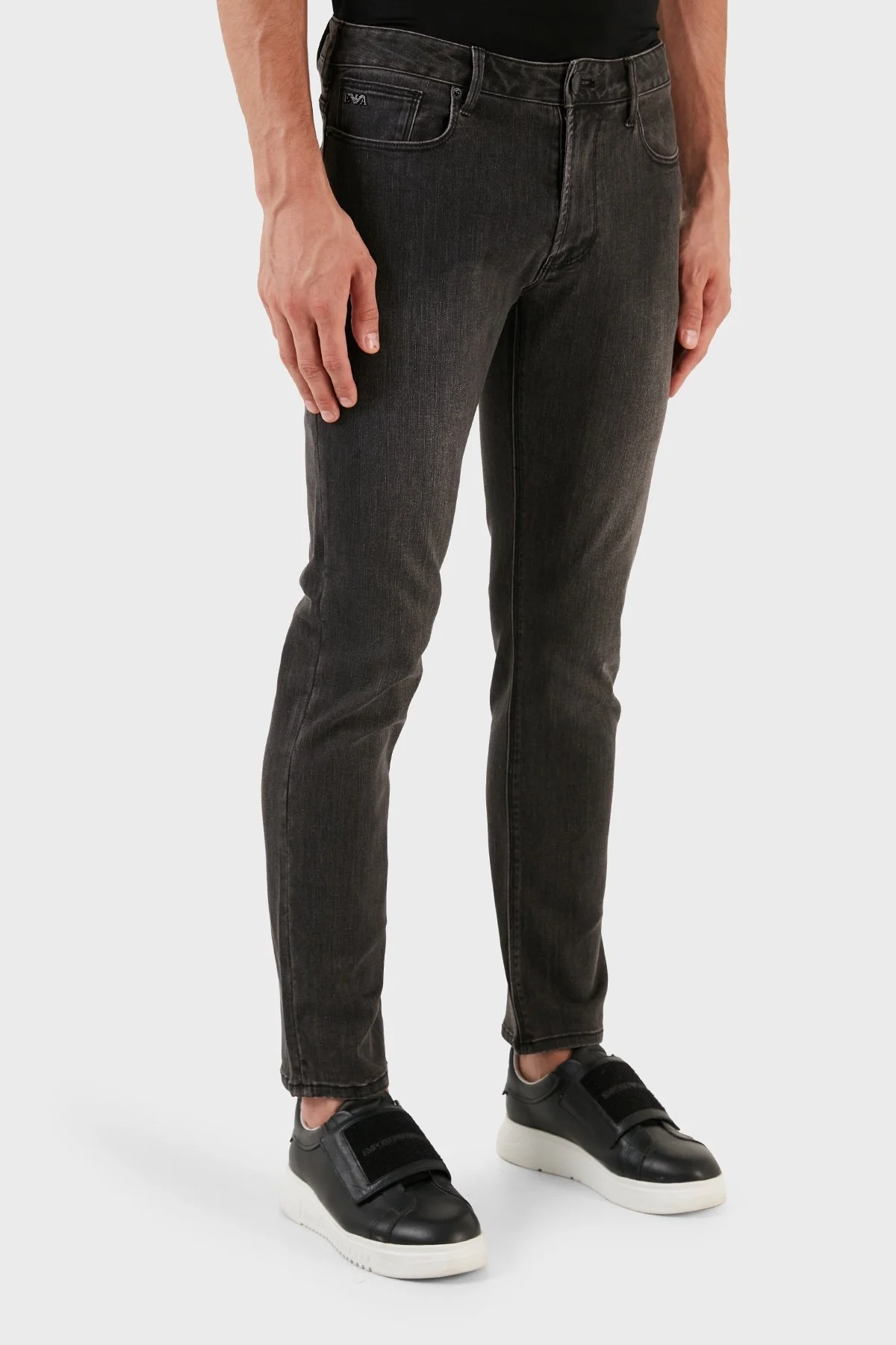Emporio Armani Pamuklu Slim Fit Düşük Bel Düz Paça J06 Jeans Erkek Kot Pantolon 8N1J06 1DHDZ 0006 SİYAH - 6