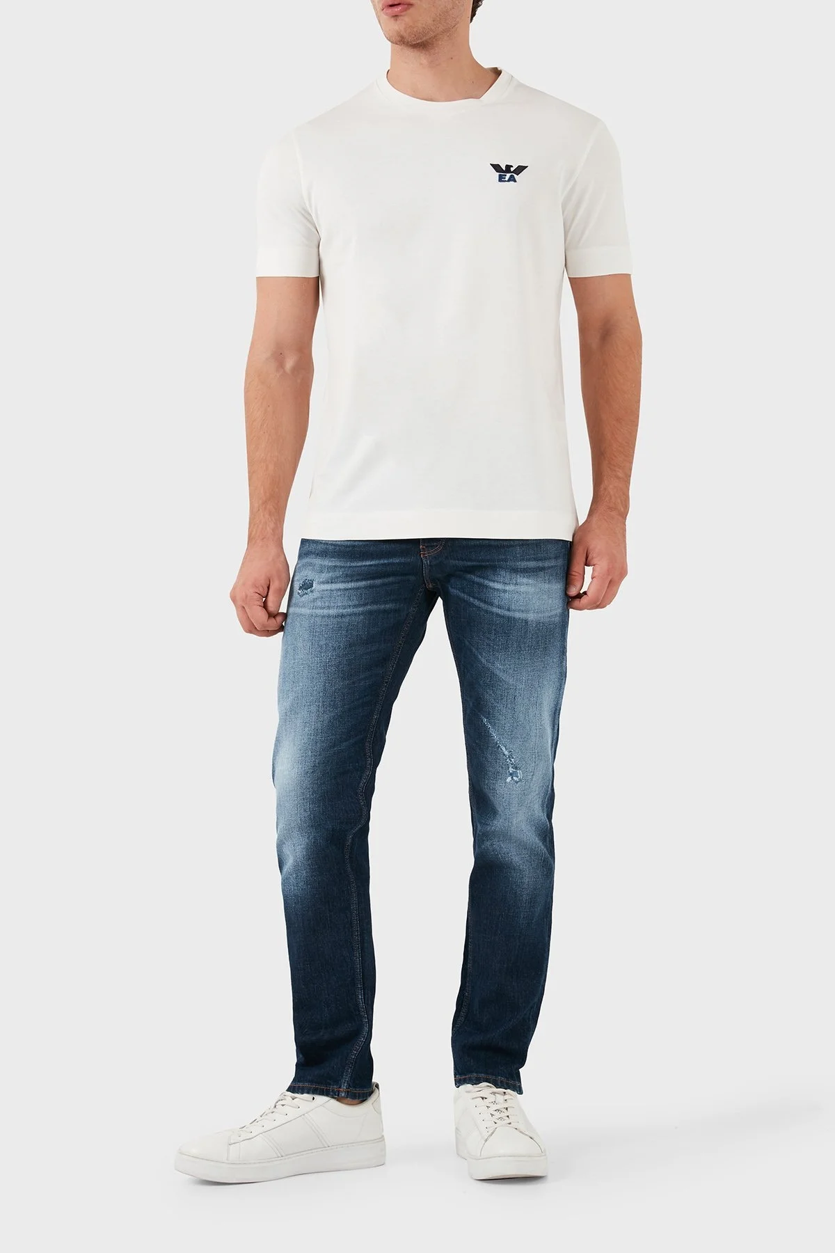 Emporio Armani Pamuklu Slim Fit Düşük Bel Düz Paça Jeans Erkek Kot Pantolon 6D1J75 1D44Z 0942 LACİVERT - 9