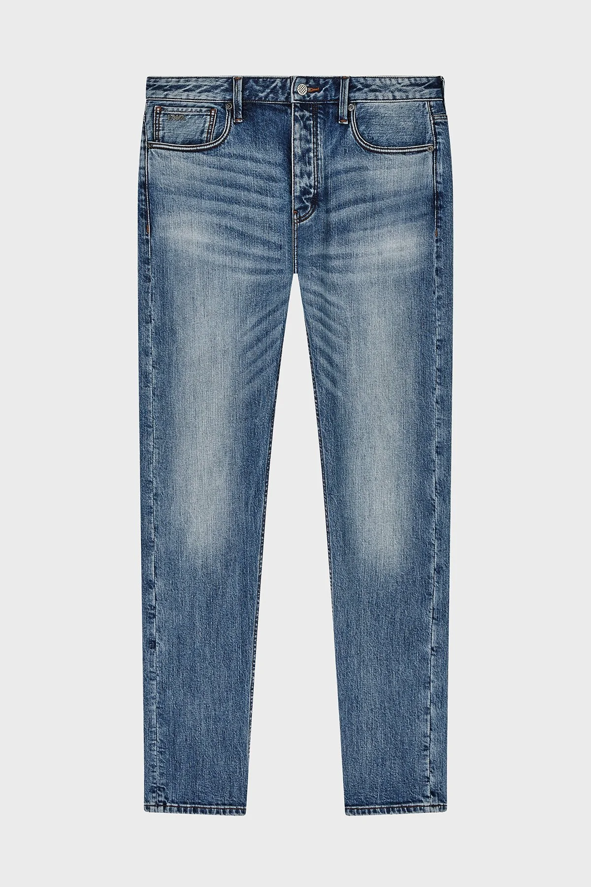 Emporio Armani Pamuklu Slim Fit Düşük Bel Düz Paça Jeans Erkek Kot Pantolon EM000668 AF22251 MB002 MAVİ - 1