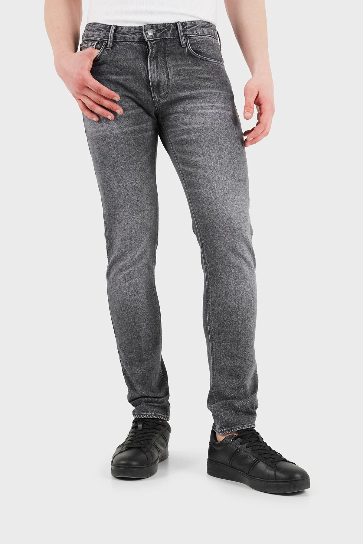 Emporio Armani Pamuklu Slim Fit Düşük Bel Jeans Erkek Kot Pantolon EM000121 AF17860 M8001 ANTRASİT - 4