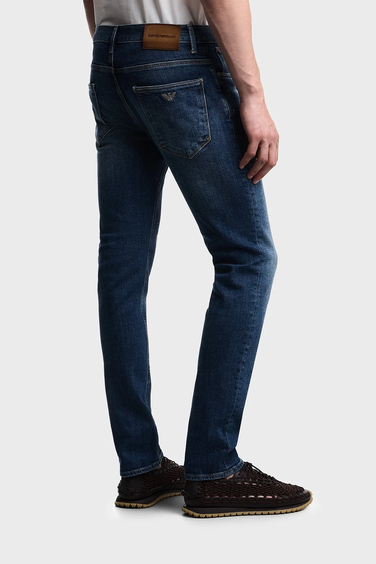 Emporio Armani Pamuklu Slim Fit Düşük Bel Jeans Erkek Kot Pantolon EM000121 AF27790 MB002 Lacivert - 3