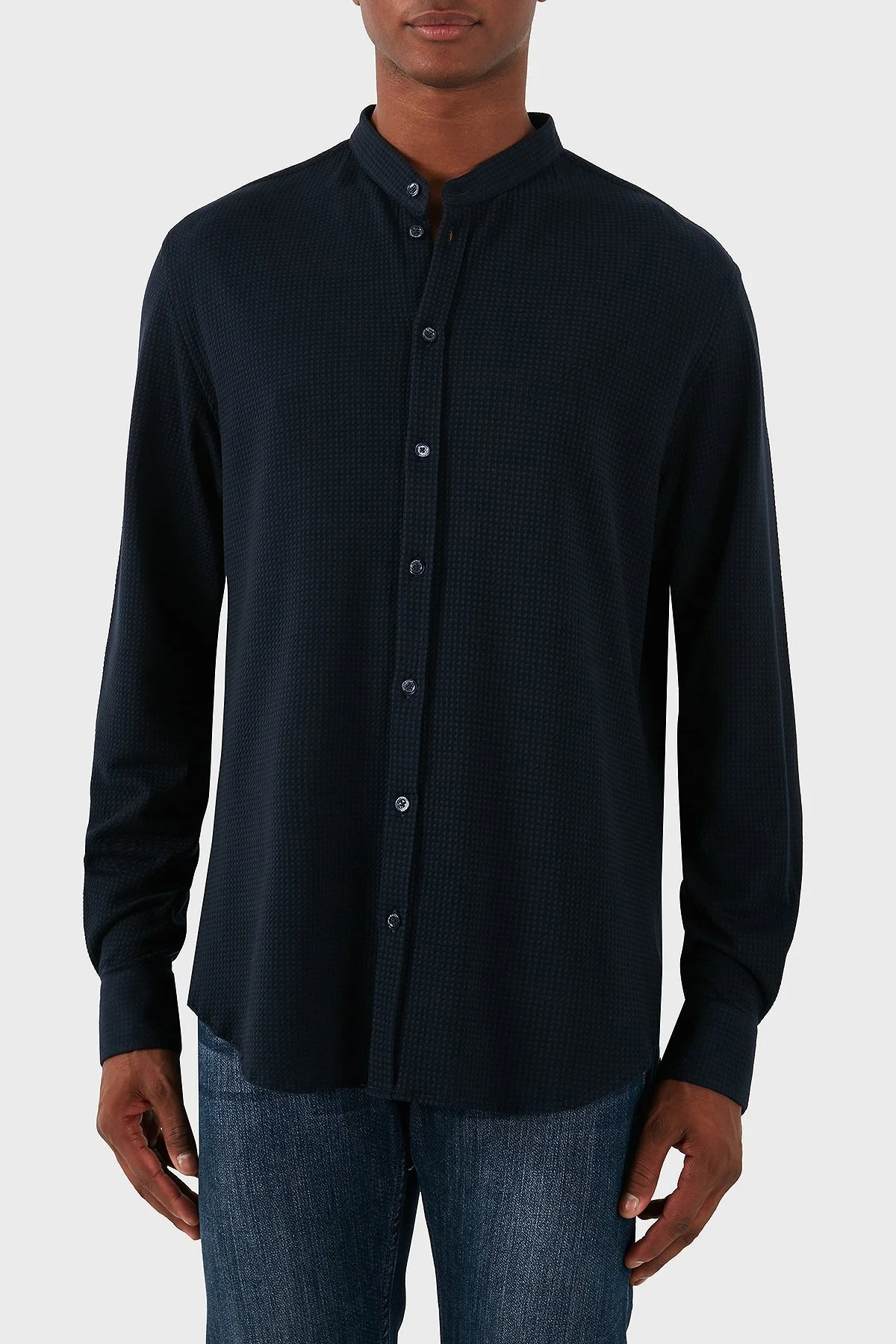 Emporio Armani Pamuklu Slim Fit Erkek Gömlek EM000204 TE11576 UB109 LACİVERT - 6