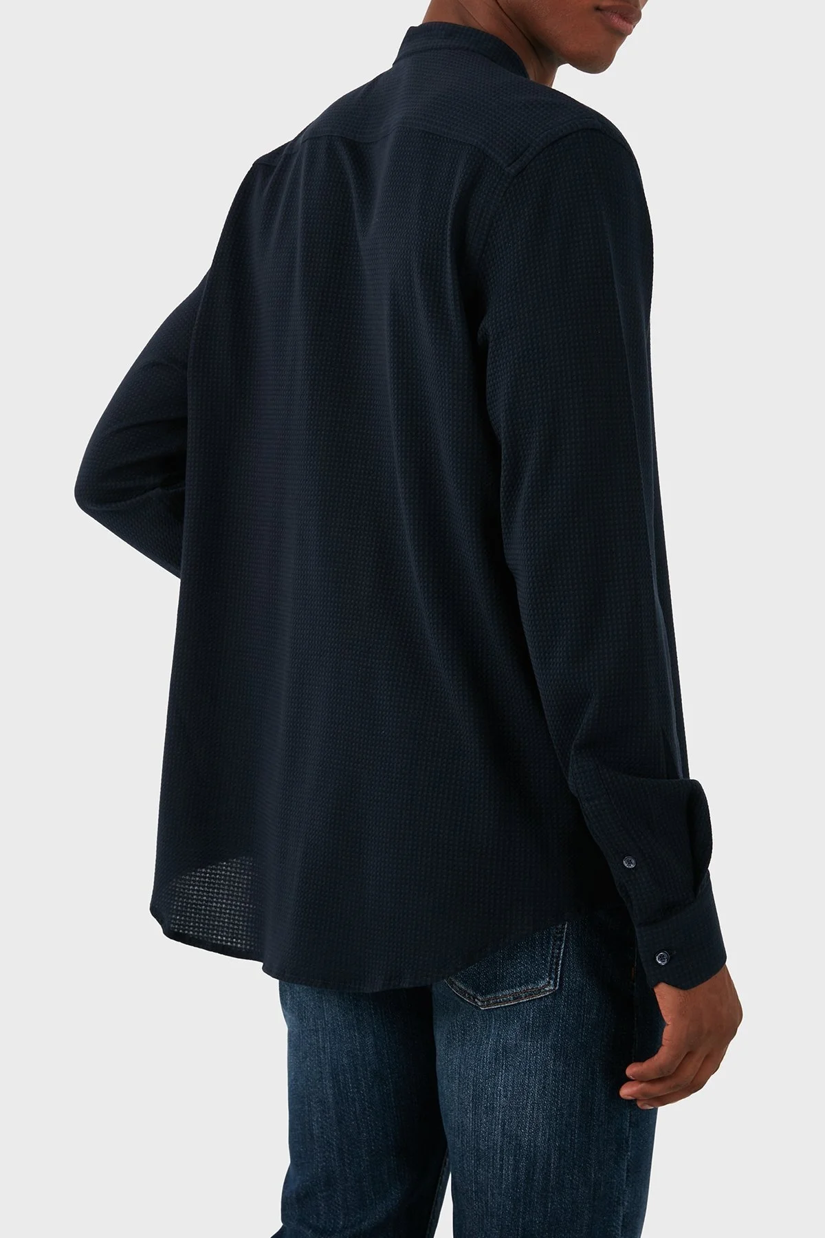 Emporio Armani Pamuklu Slim Fit Erkek Gömlek EM000204 TE11576 UB109 LACİVERT - 8