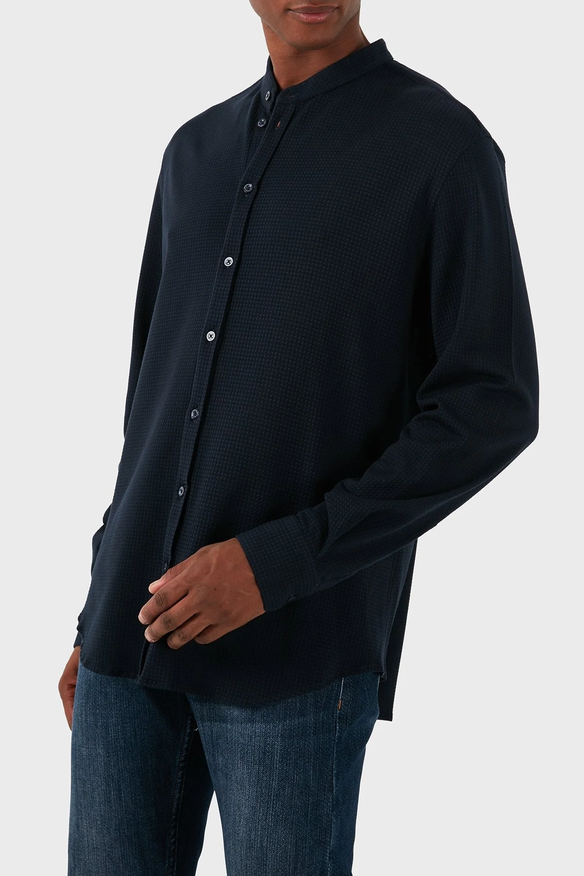 Emporio Armani Pamuklu Slim Fit Erkek Gömlek EM000204 TE11576 UB109 LACİVERT - 9