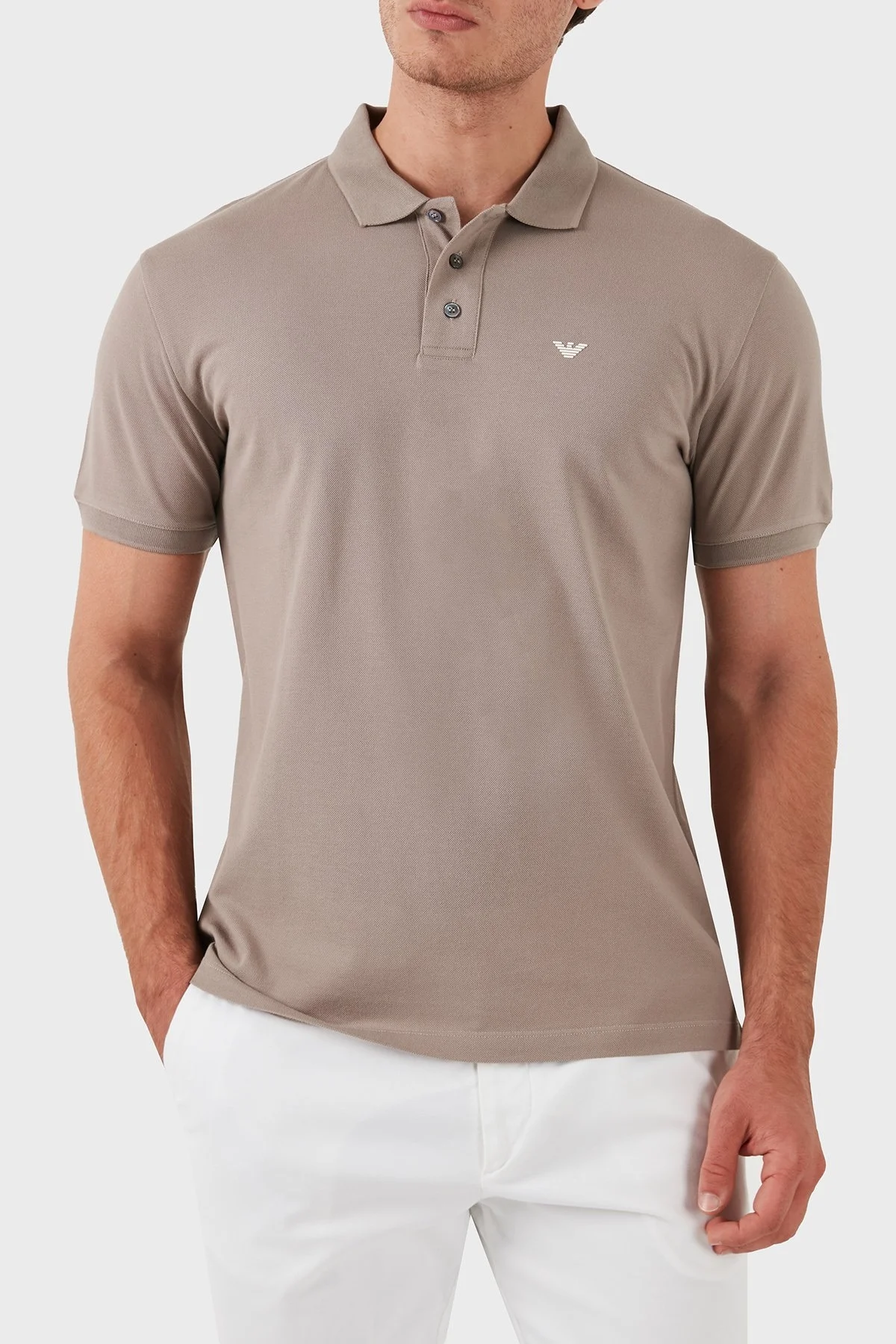 Emporio Armani Pamuklu Slim Fit Erkek Polo Yaka T Shirt 8N1FQ2 1JTKZ 0650 BEJ - 5