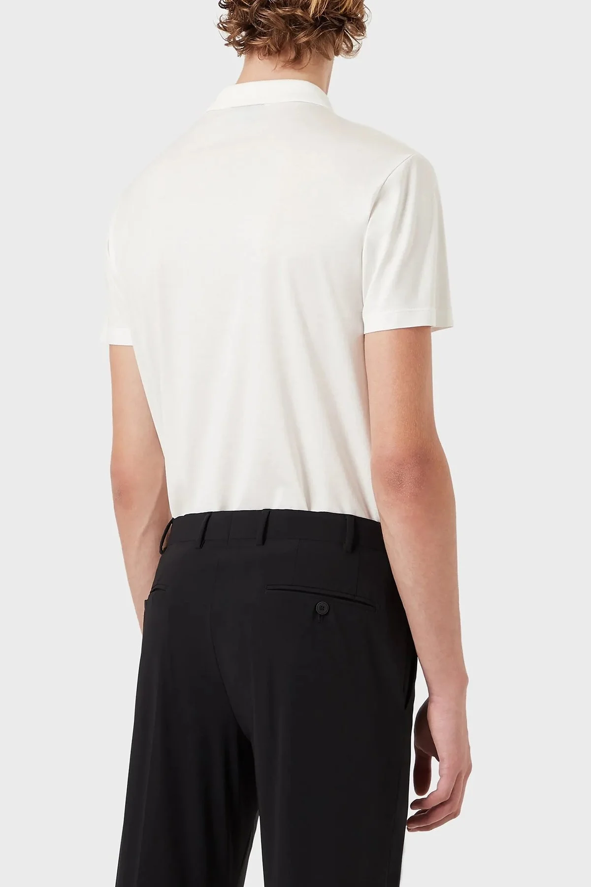 Emporio Armani Pamuklu Slim Fit Fermuarlı T Shirt Erkek Polo 3L1FAB 1JUVZ 0101 BEYAZ - 2