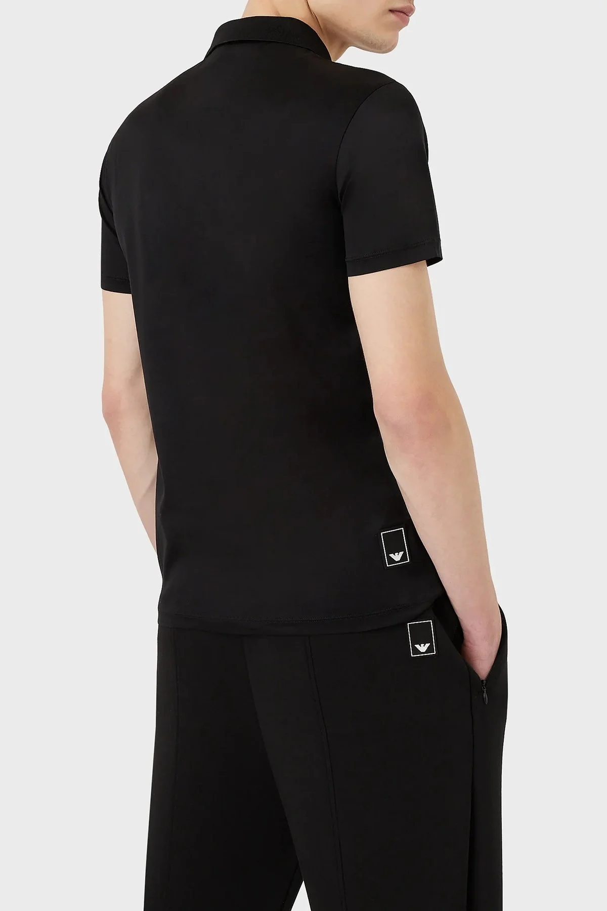 Emporio Armani Pamuklu Slim Fit Fermuarlı T Shirt Erkek Polo 3L1FAB 1JUVZ 0999 SİYAH - 3