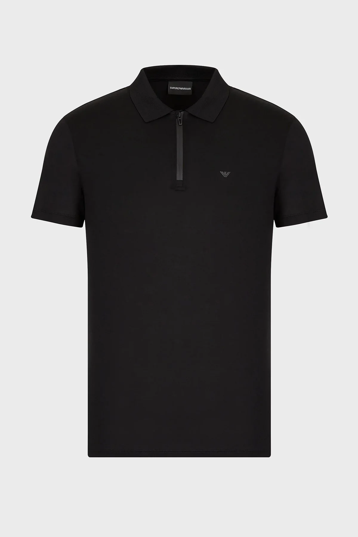 Emporio Armani Pamuklu Slim Fit Fermuarlı T Shirt Erkek Polo 3L1FAB 1JUVZ 0999 SİYAH - 4