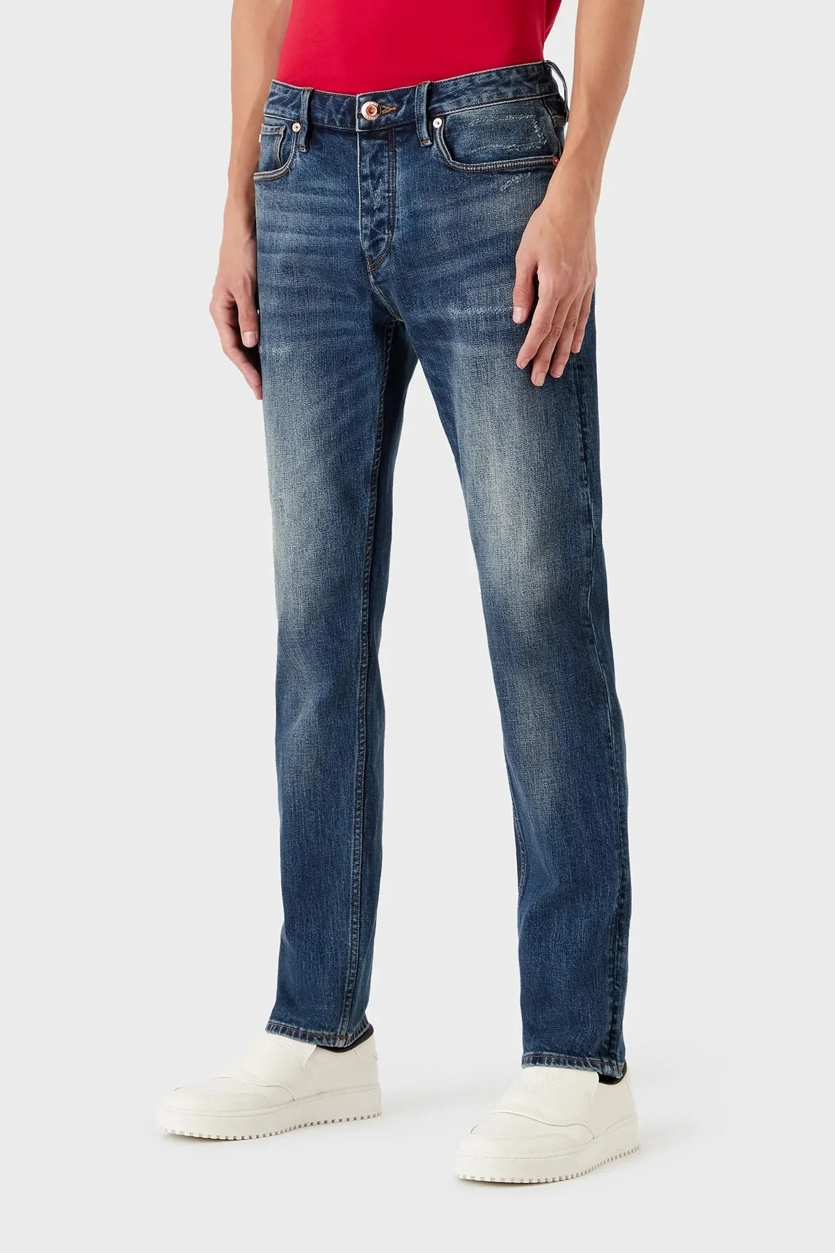 Emporio Armani J75 Pamuklu Normal Bel Slim Fit Jeans Erkek Kot Pantolon 6L1J75 1DMXZ 0941 MAVİ - 1