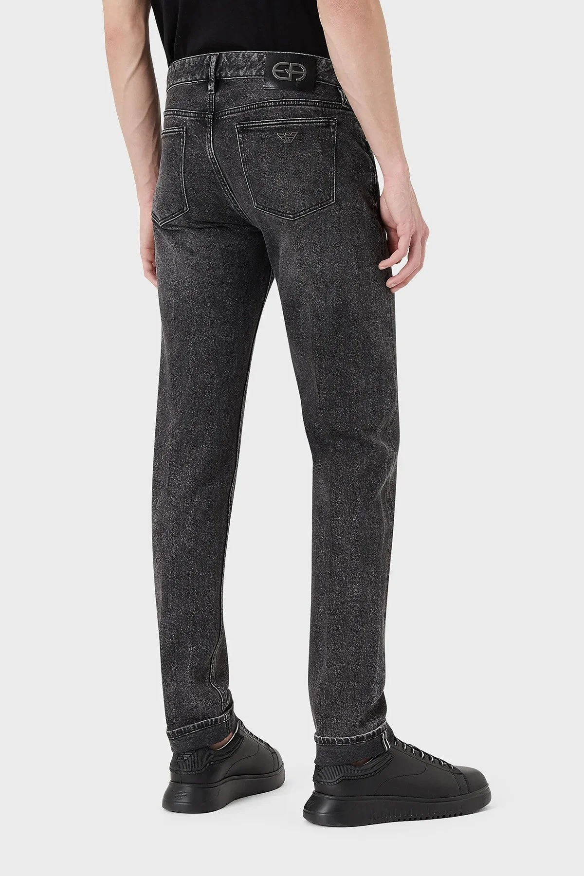 Emporio Armani J75 Pamuklu Slim Fit Jeans Erkek Kot Pantolon 3L1J75 1DJLZ 0006 SİYAH - 3