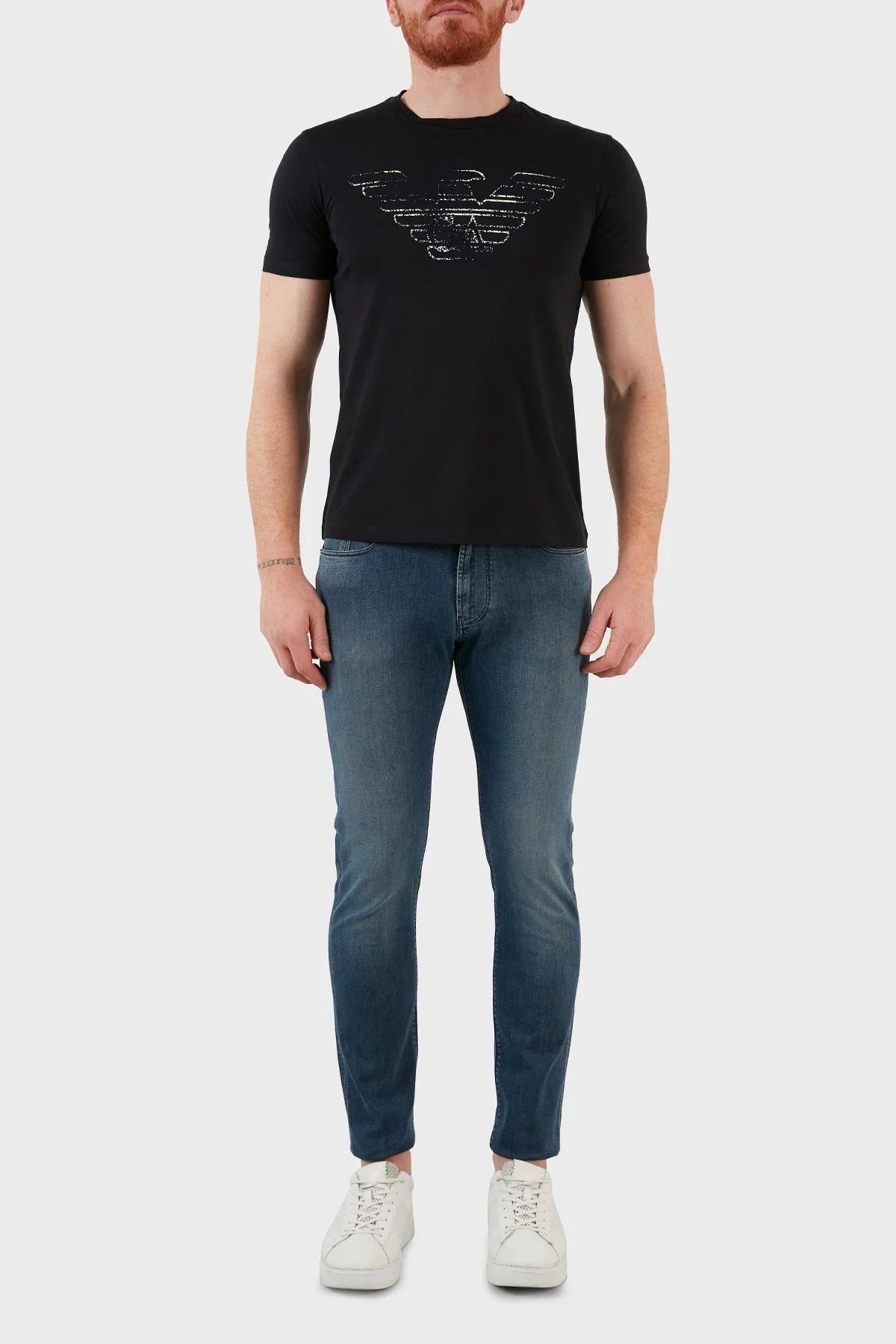 Emporio Armani J06 Pamuklu Düşük Bel Slim Fit Jeans Erkek Kot Pantolon 8N1J06 1G19Z 0942 MAVİ - 1