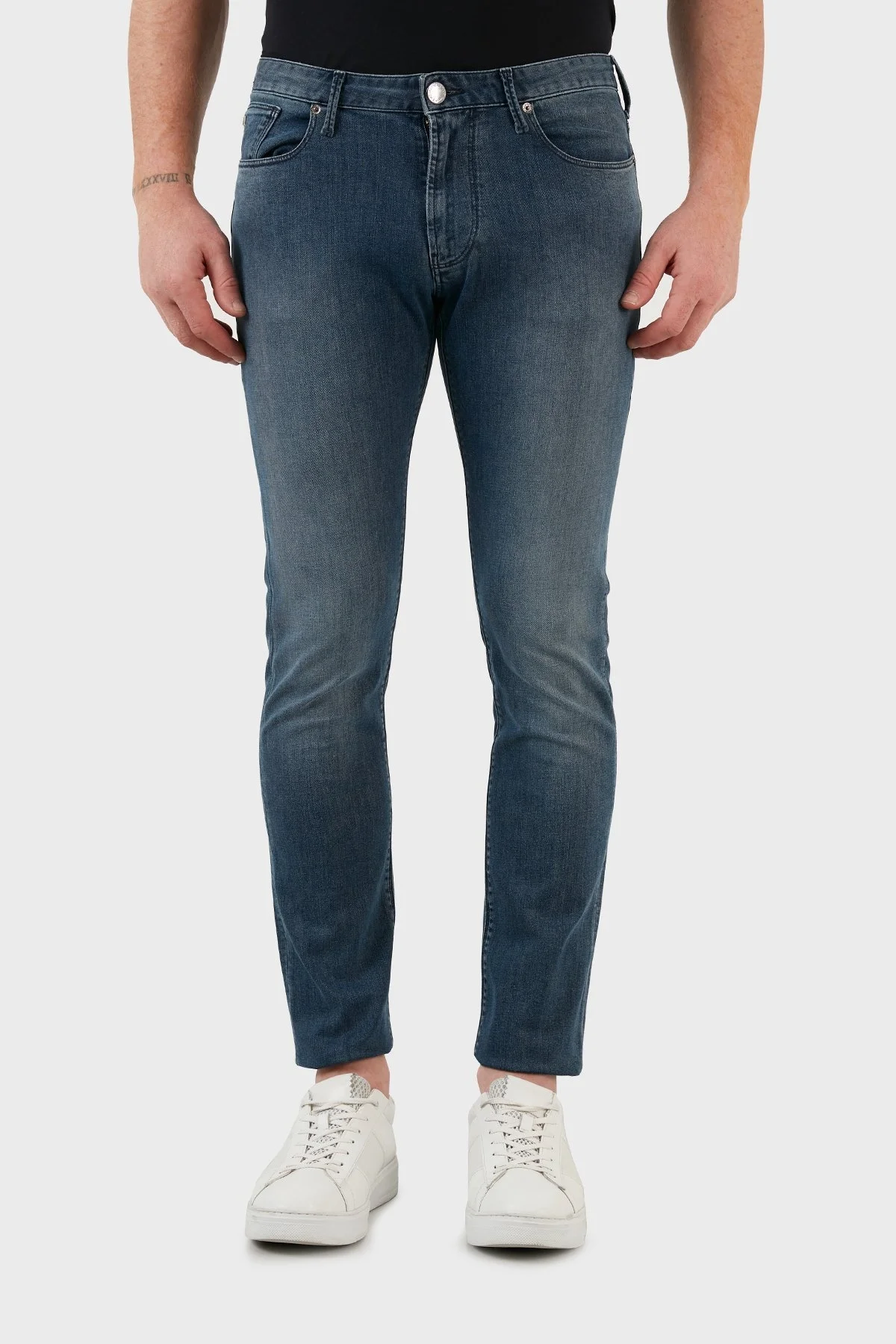 Emporio Armani J06 Pamuklu Düşük Bel Slim Fit Jeans Erkek Kot Pantolon 8N1J06 1G19Z 0942 MAVİ - 2