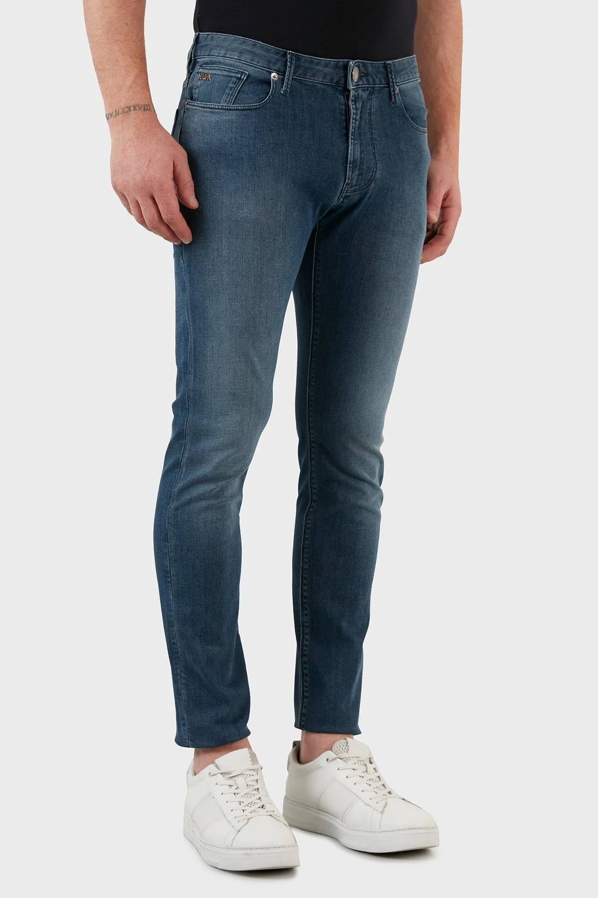 Emporio Armani J06 Pamuklu Düşük Bel Slim Fit Jeans Erkek Kot Pantolon 8N1J06 1G19Z 0942 MAVİ - 3