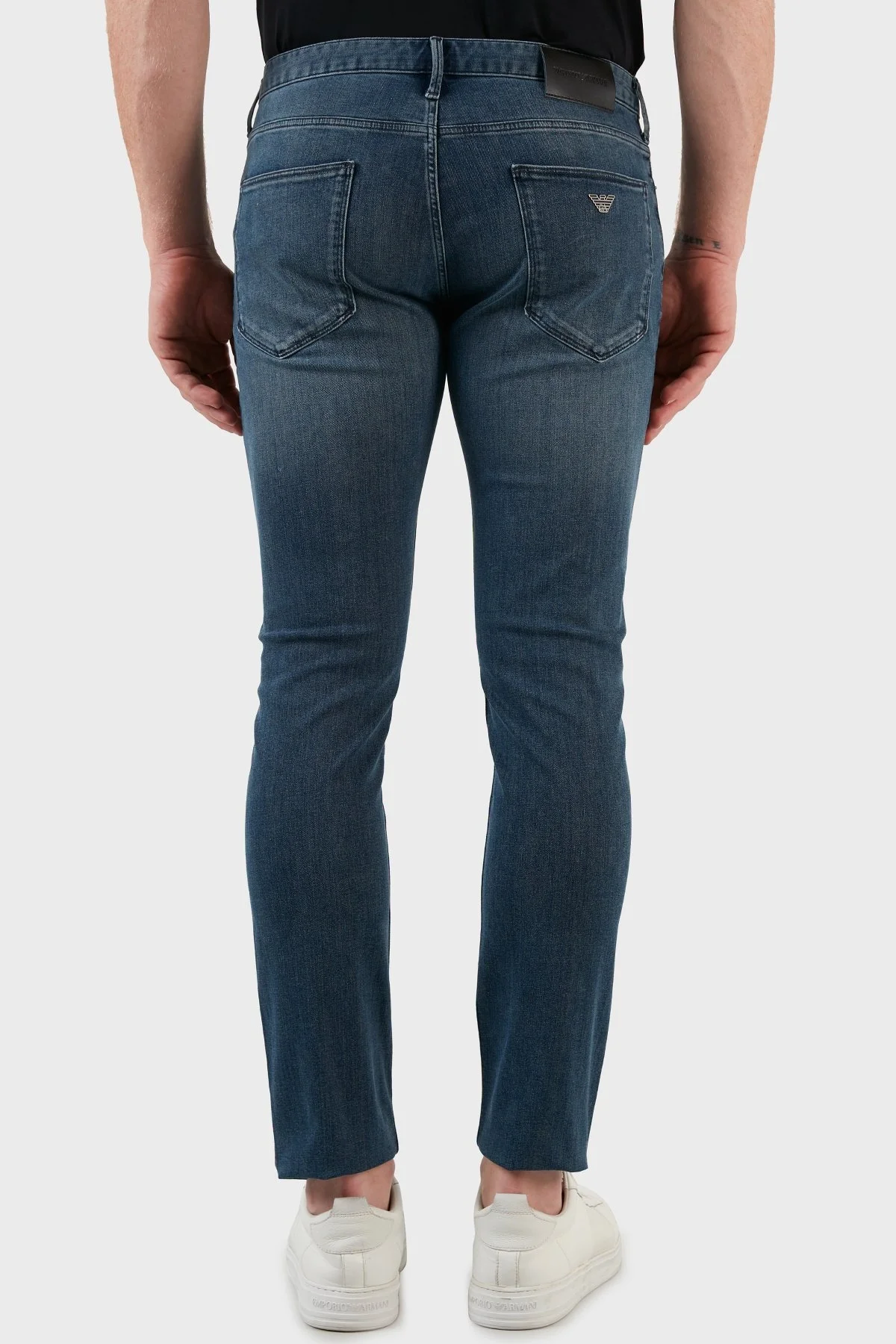 Emporio Armani J06 Pamuklu Düşük Bel Slim Fit Jeans Erkek Kot Pantolon 8N1J06 1G19Z 0942 MAVİ - 5